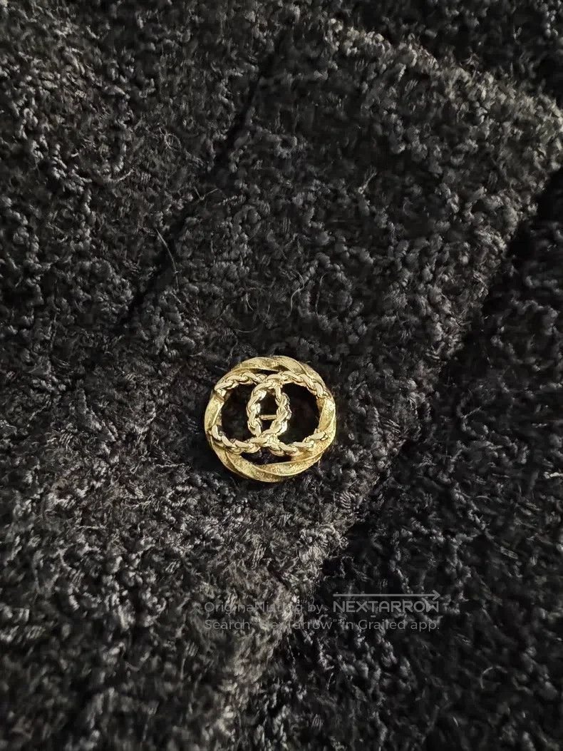 Chanel Chanel Black dark pattern logo thick tweed twill soft twee Size XXS / US 00 / IT 34 - 4 Thumbnail
