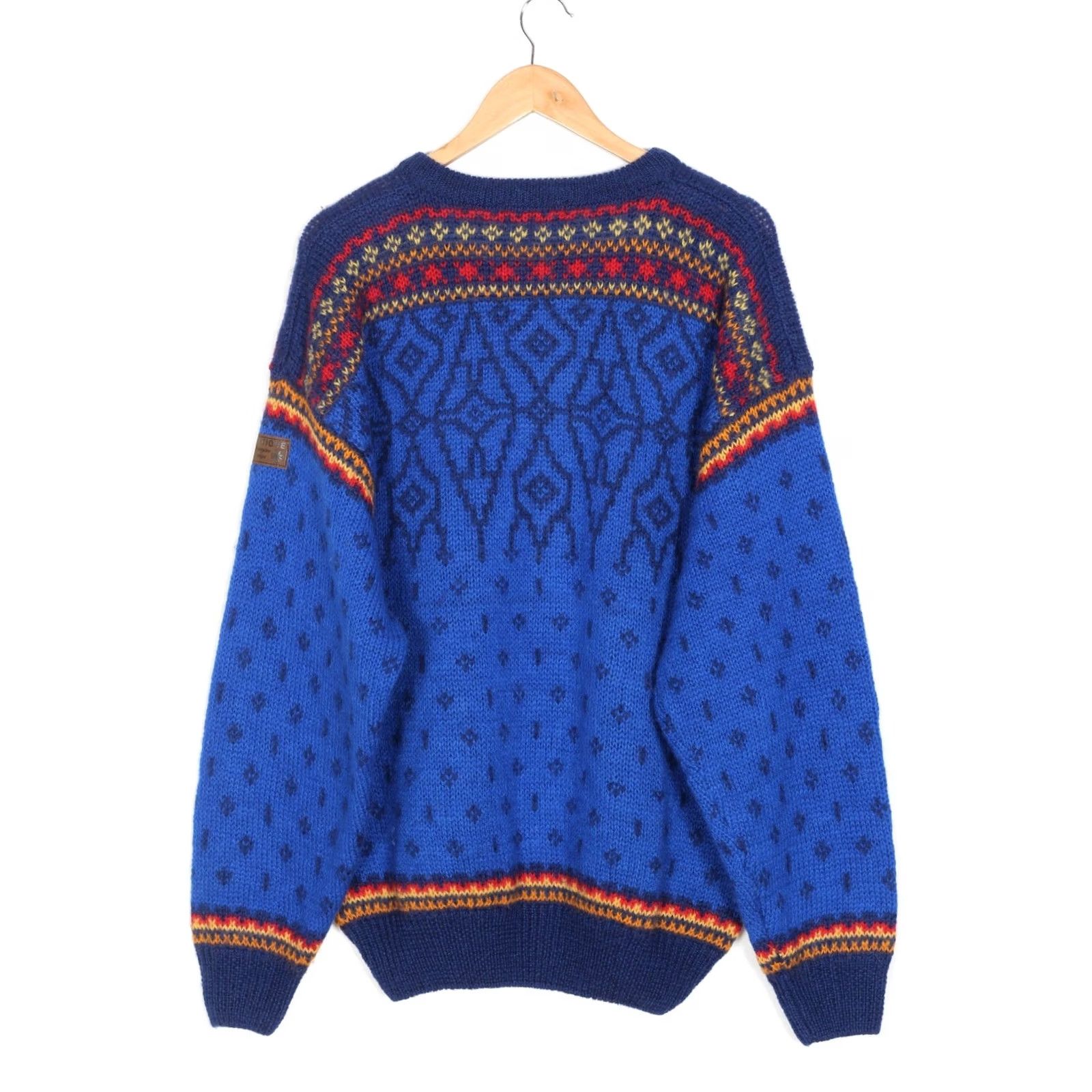 Vintage VINTAGE SPORTIQUE Jumper Sweater Men XXL Wool Chunky-Knit Crew Neck Norway Nordic Fair Isle Blue 90s Mens Size US XXL / EU 58 / 5 - 3 Thumbnail