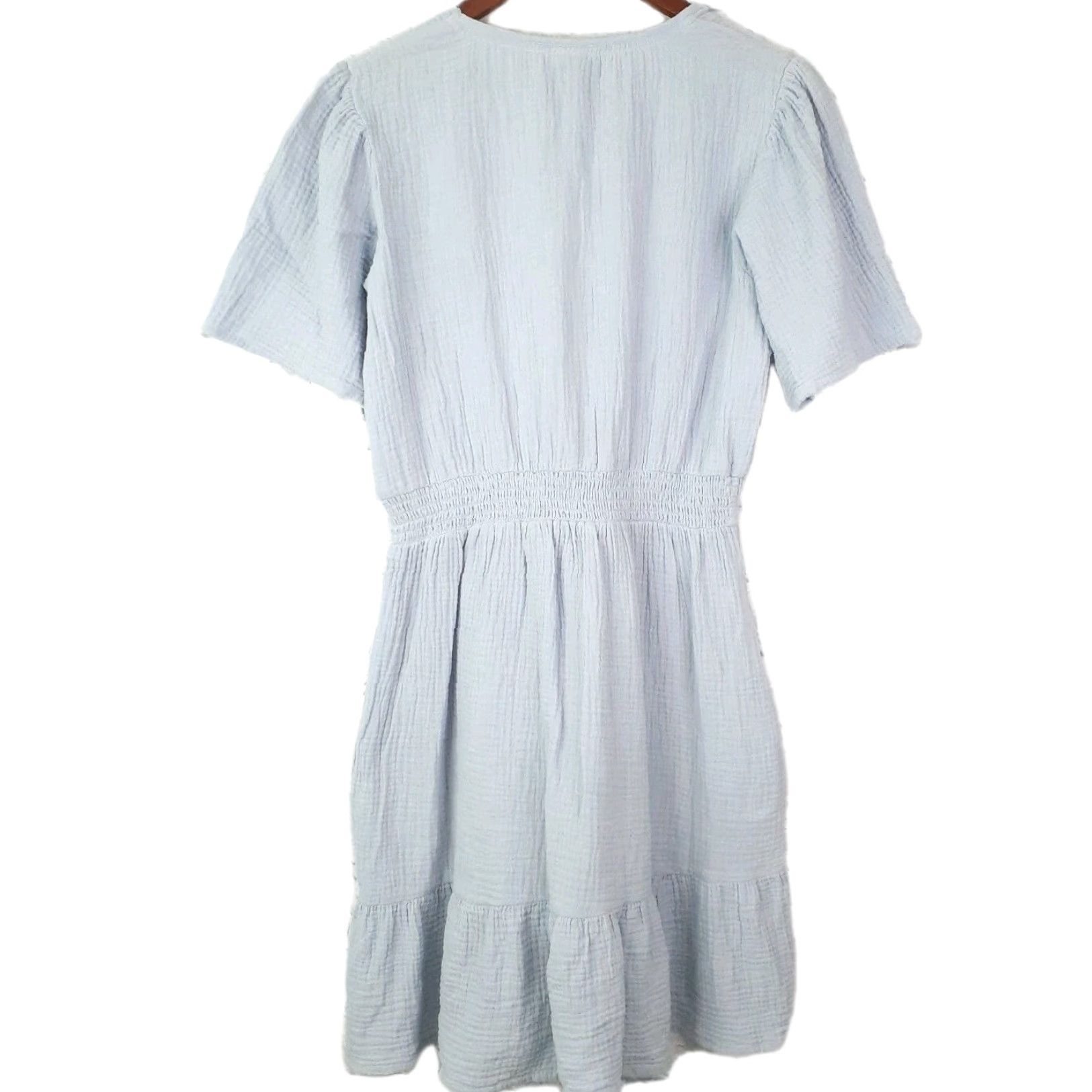 Vintage VINTAGE Knox Rose Dress Short Sleeve XS V-Neck Purple Cotton Stretch Waist Flowy Womens Size 26" / US 2 / IT 38 - 2 Thumbnail