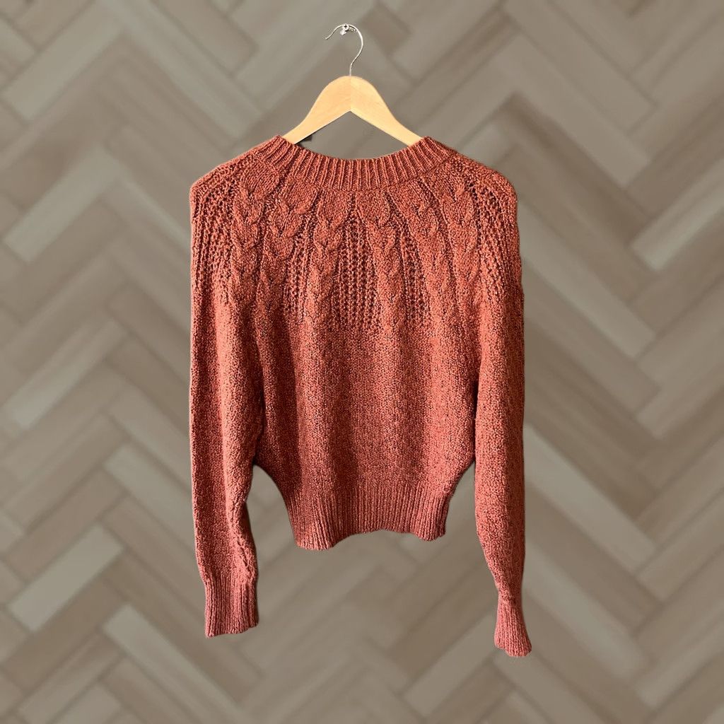 American Eagle Outfitters VINTAGE American Eagle Outfitters Sweatshirt Womens Brown Knit Pullover Oversized Size S Regular Pull over Sweatshirt Mens Womens Size S / US 4 / IT 40 - 1 Thumbnail