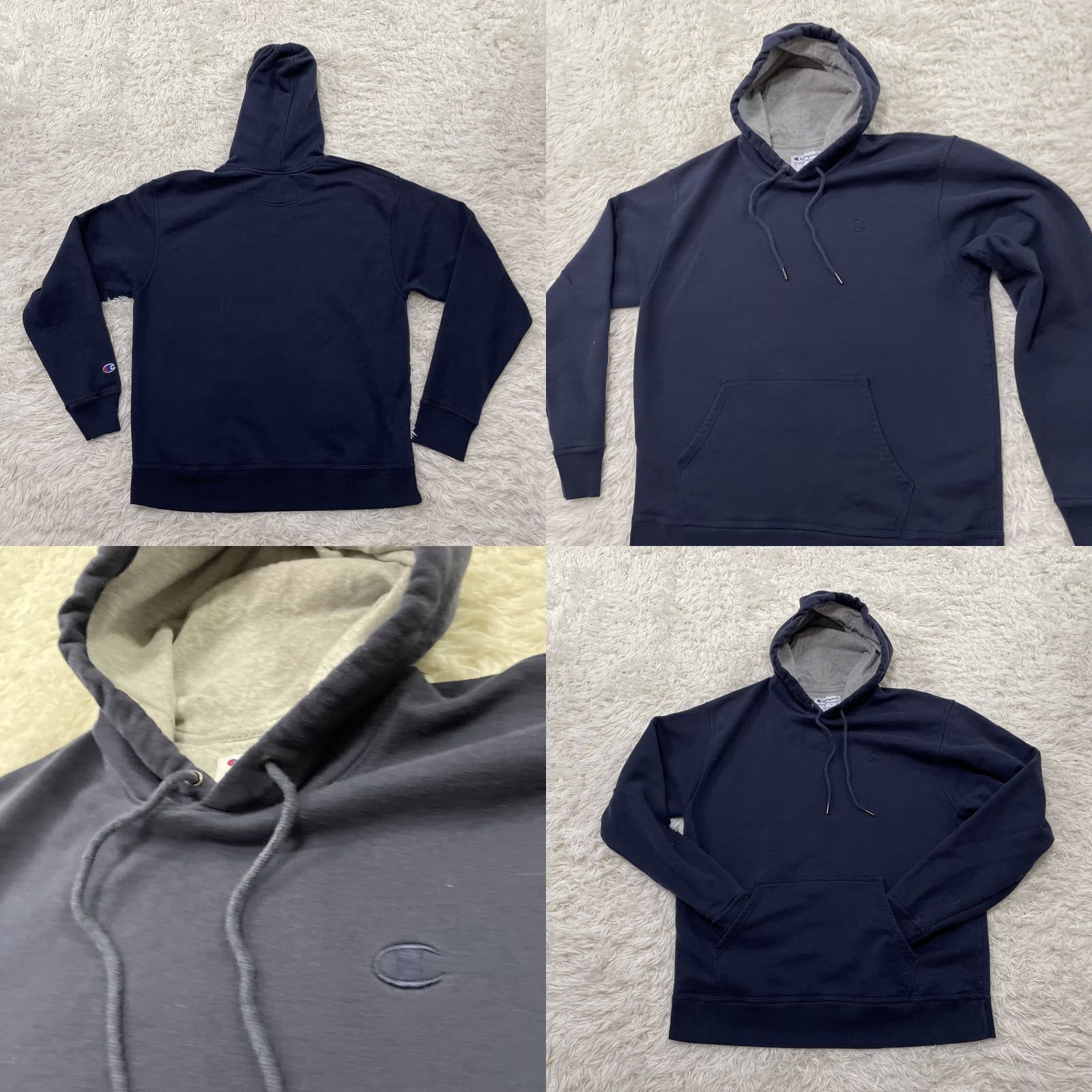 Champion CHAMPION Athletic Wear Sweatshirt Men L Blue Hoodie Pullover Drawstring Pockets Logo Navy Capable All Seasons Sports casual Athletic Size US L / EU 52-54 / 3 - 9 Thumbnail
