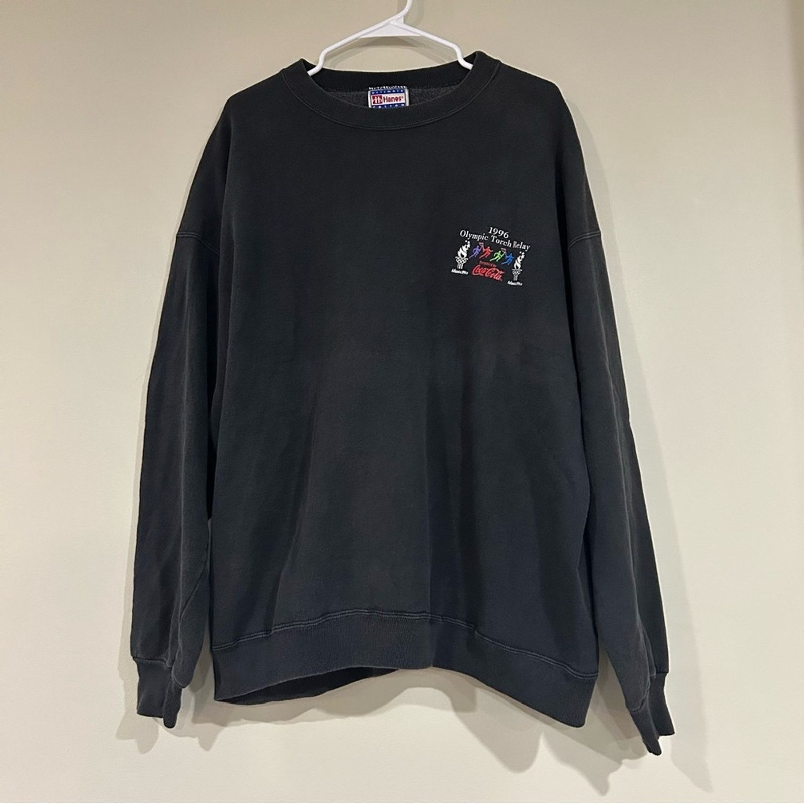 Hanes Vintage 1996 Atlanta Olympic Torch Relay Sweatshirt Size US XL / EU 56 / 4 - 1 Thumbnail