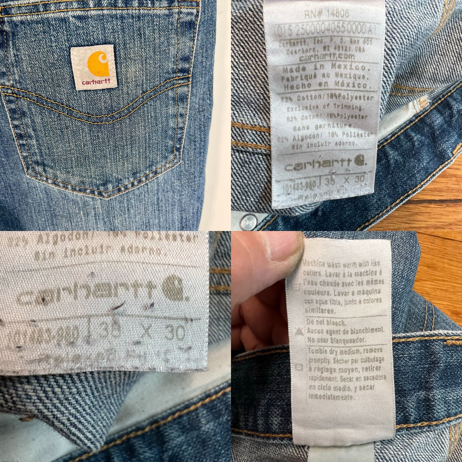 Carhartt Carhartt Mens Relaxed Fit Jeans Pants Size38 Blue Med Wash 38X30 5-Pocket Design Denim Straight USA 90s Mens Jeans Size US 38 / EU 54 - 8 Thumbnail