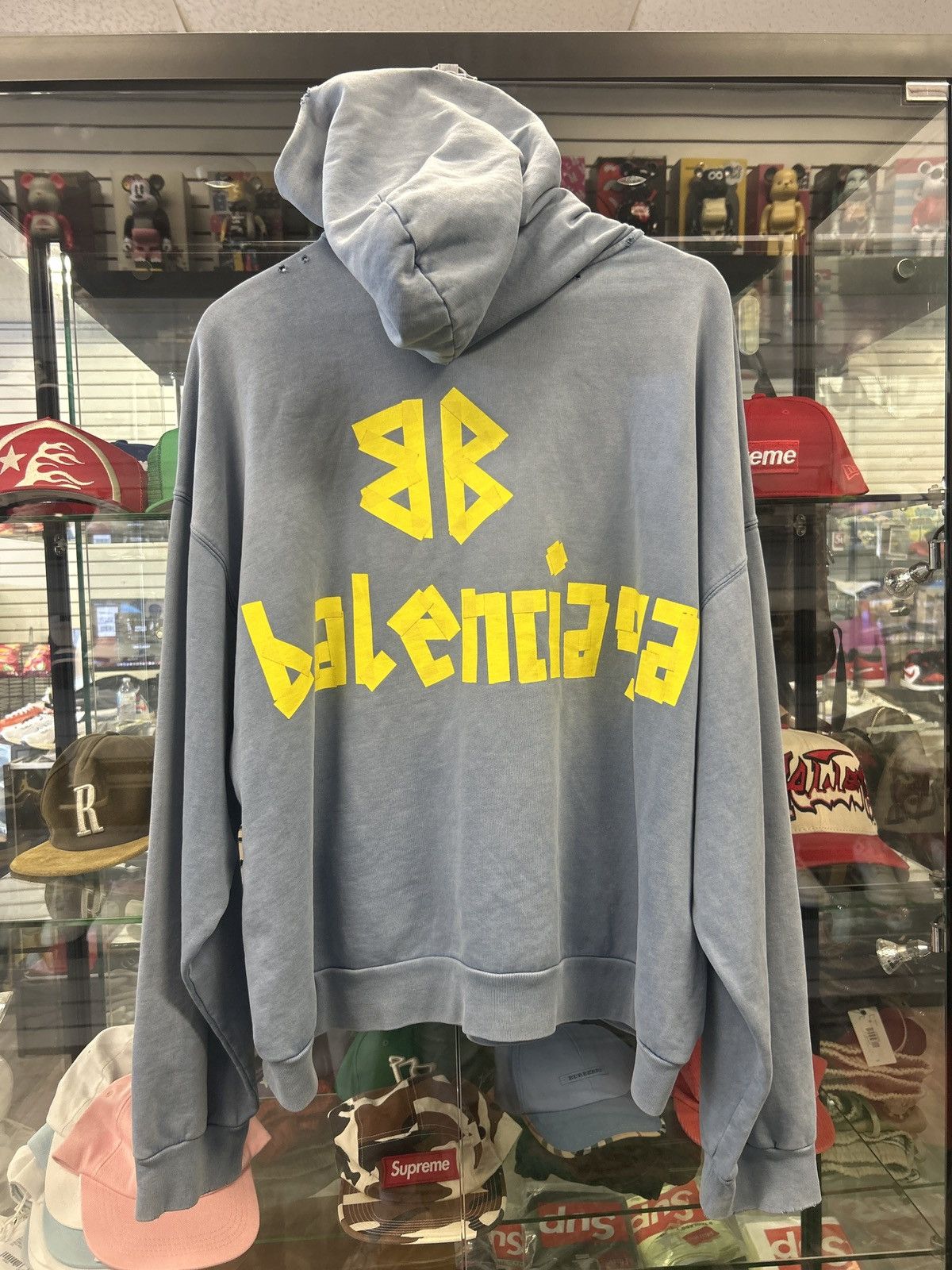 Balenciaga Balenciaga Blue Tape Hoodie Size US M / EU 48-50 / 2 - 2 Thumbnail