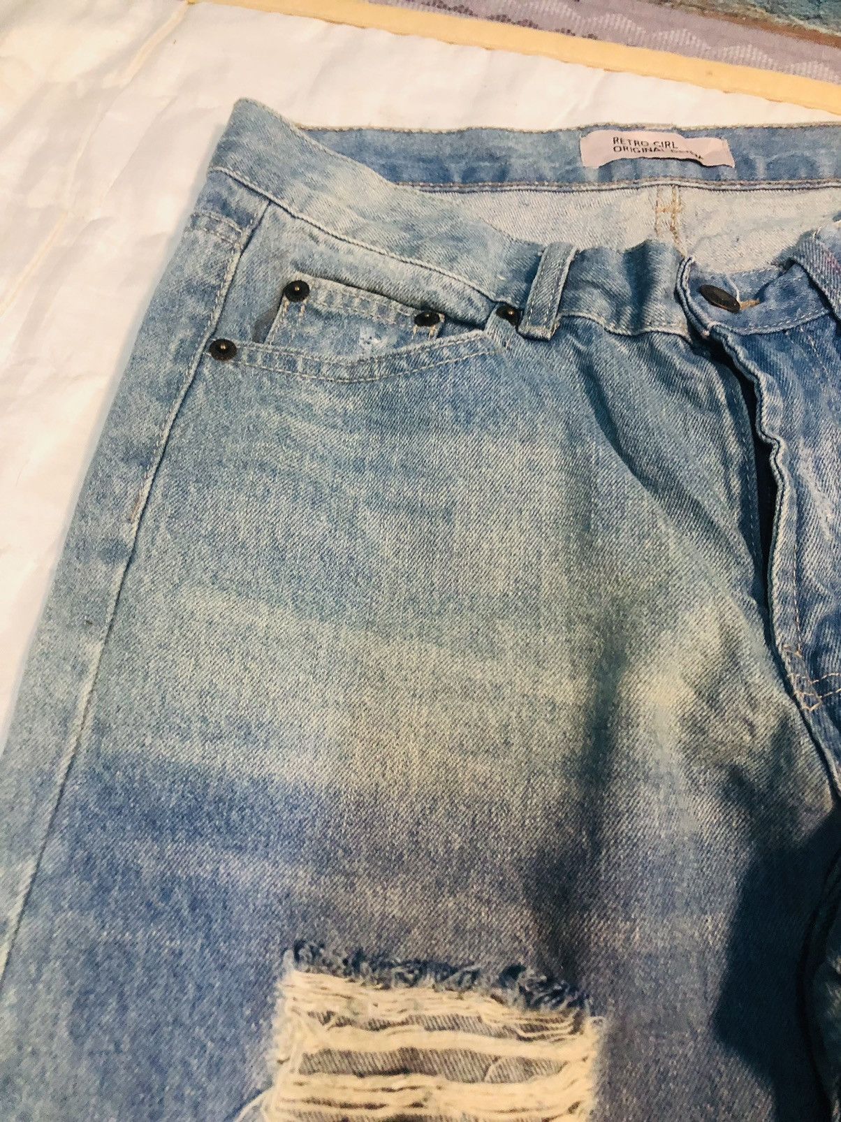 Japanese Brand Retro Girl Distressed Denim Jeans (10) Size 28" / US 6 / IT 42 - 7 Thumbnail