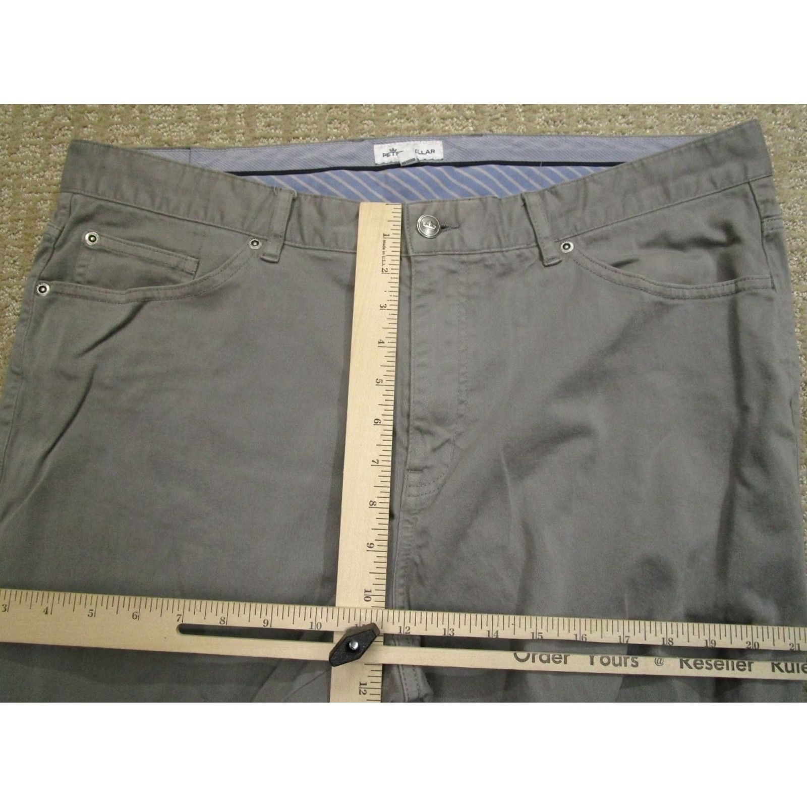 Peter Millar Peter Millar Pants Men 38x30 Gray Chino Golf Casual Comfort 5-Pocket Logo Relaxed Straight Pants Mens Size US 38 / EU 54 - 6 Thumbnail