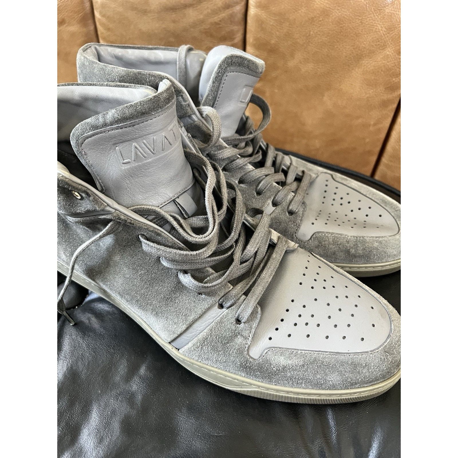 Other Lavati Gray Italian Leather Sneackers US 11 Size US 11 / EU 44 - 2 Thumbnail
