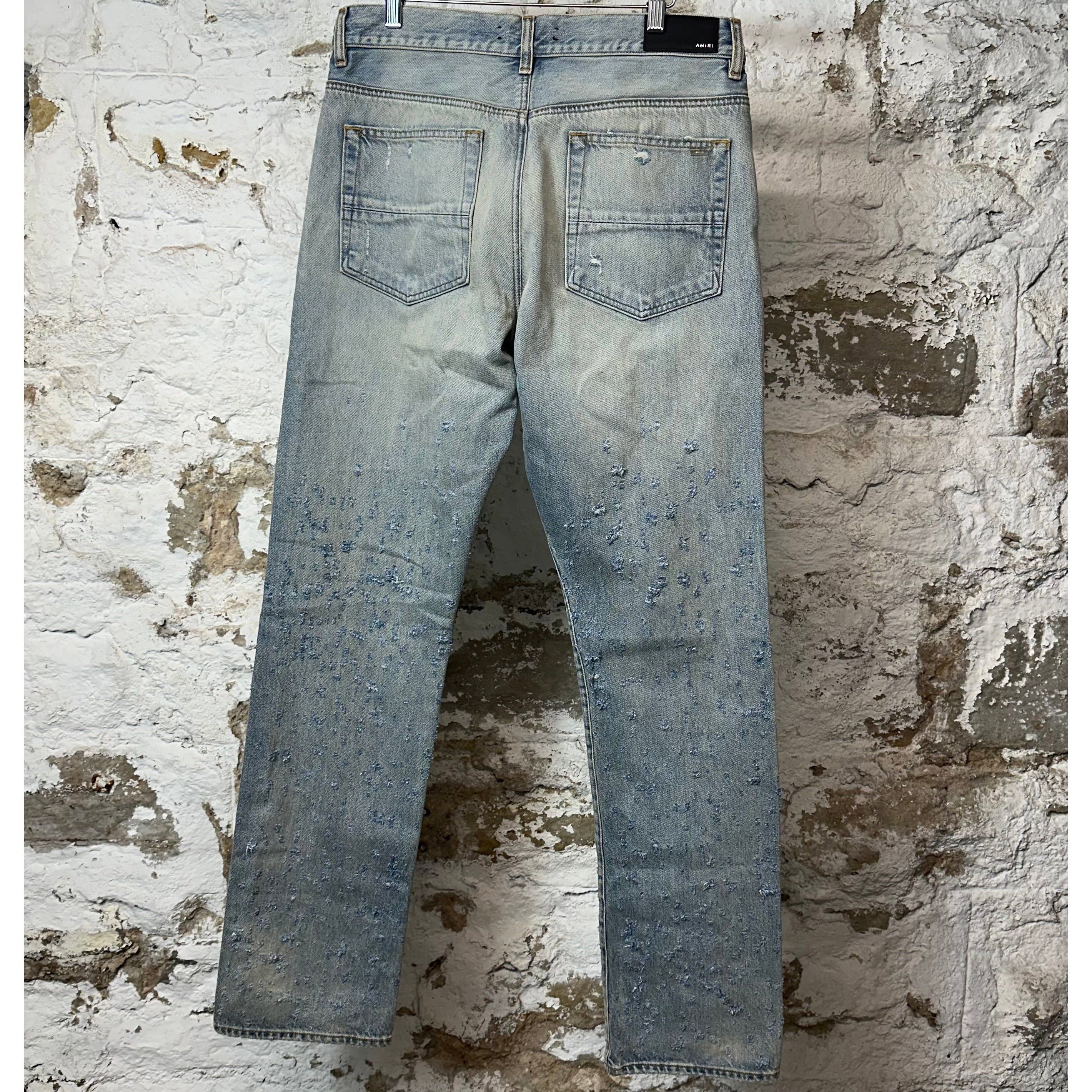 Amiri Amiri Knee Rip Shotgun Baggy Lightwash Blue Denim Jeans Sz 3 Size US 32 / EU 48 - 2 Thumbnail