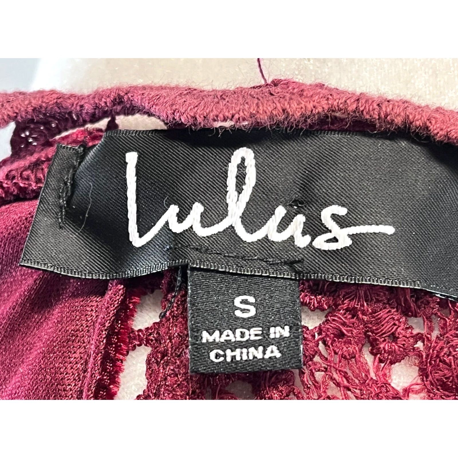 Lulus Lulu’s Who’s Who Maroon Velvet Dress Sz Small Holiday Short Grunge Goth Lace Velvet Dress Short Maroon Bohemian Goth Grunge Lace Lounge? Size 28" / US 6 / IT 42 - 6 Thumbnail
