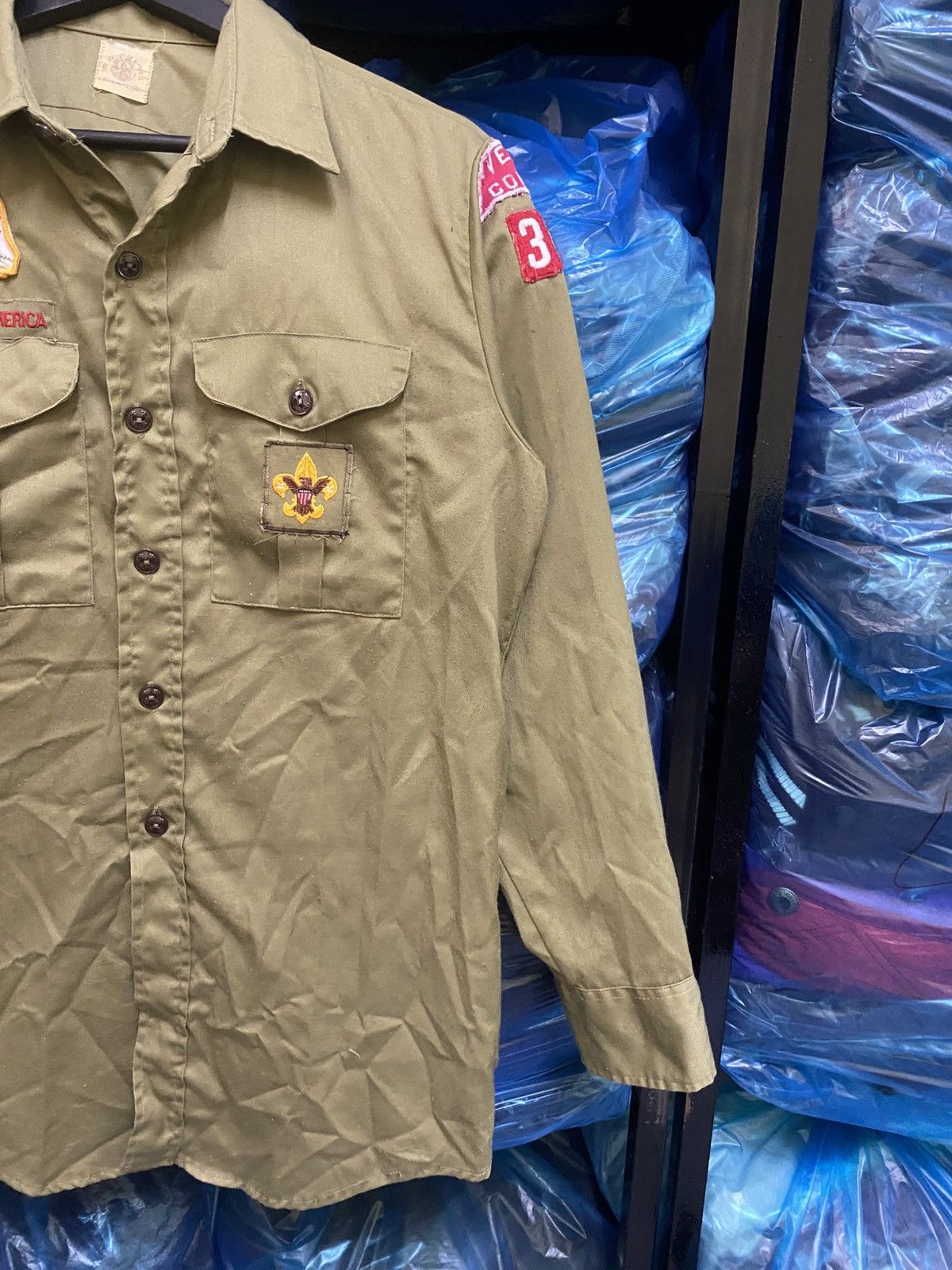 Vintage 1960s Boy Scouts of America Olive Green Uniform Shirt Size US M / EU 48-50 / 2 - 4 Thumbnail