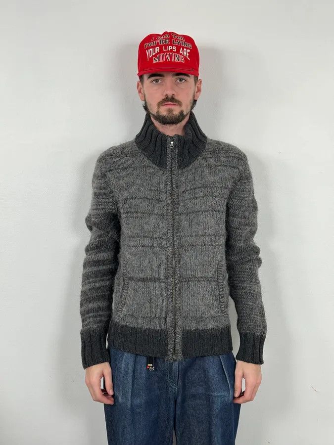 Dolce & Gabbana 2000s Dolce & Gabbana Gradient Grey Wool Zip-Up Sweater Size US M / EU 48-50 / 2 - 3 Thumbnail