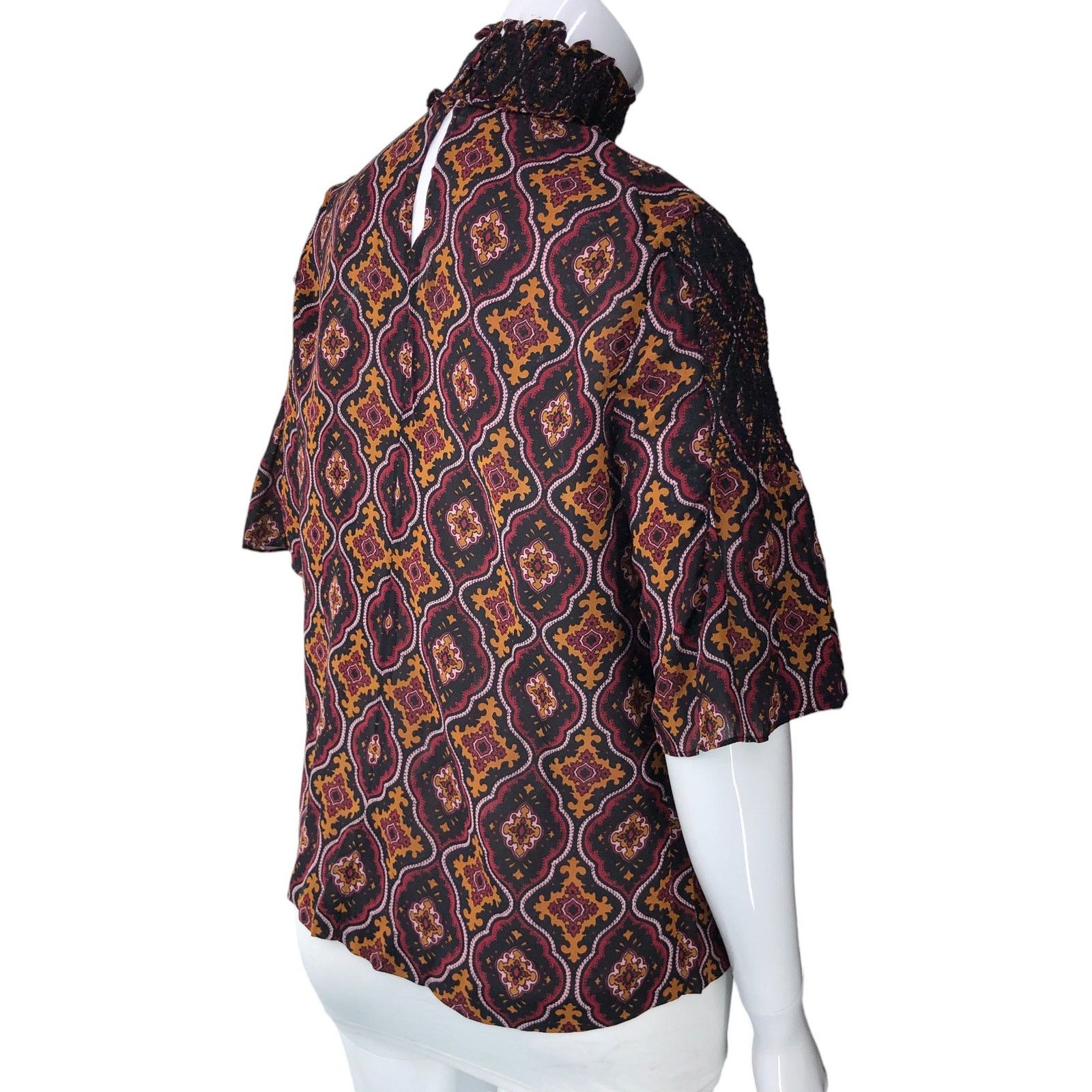A.L.C. A.L.C. Womens Sz 6 Miranda Top Smocked Collar 100% Silk Size M / US 6-8 / IT 42-44 - 8 Thumbnail