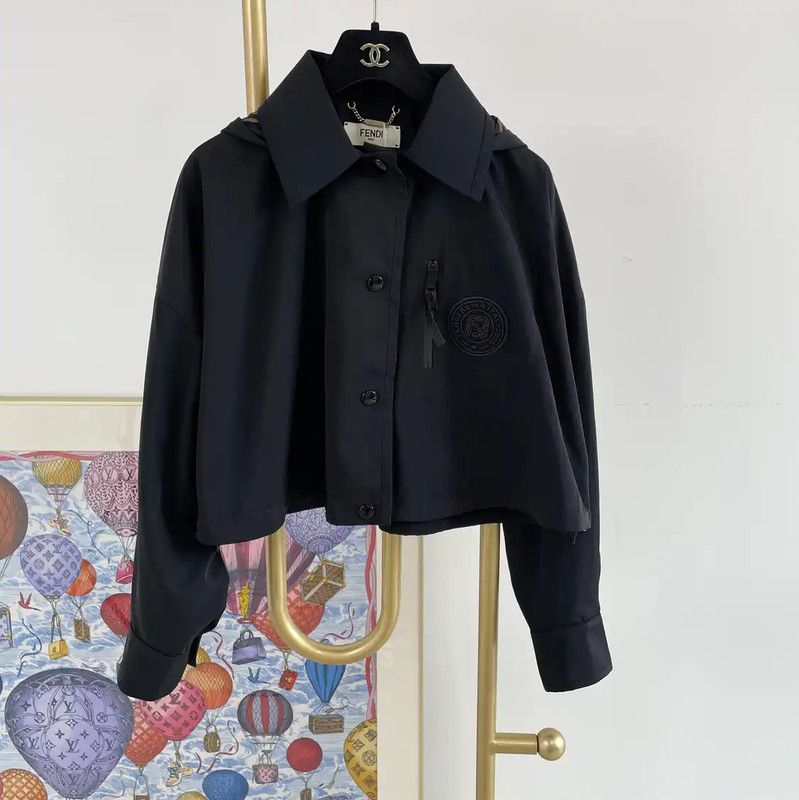 Fendi Fendi Black Logo Women's Jacket 0089 Size M / US 6-8 / IT 42-44 - 1 Thumbnail