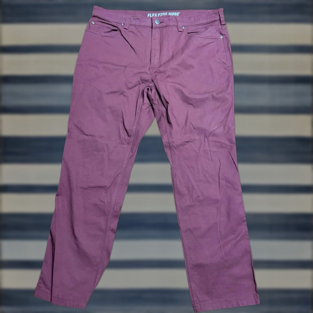 Duluth Trading Company Duluth Trading Company Flex Fire Hose Pant Slim Fit 38 X 30 Burgundy Red Straight Leg Workwear Casual 5-Pocket Mens Pants Size US 38 / EU 54 - 1 Thumbnail