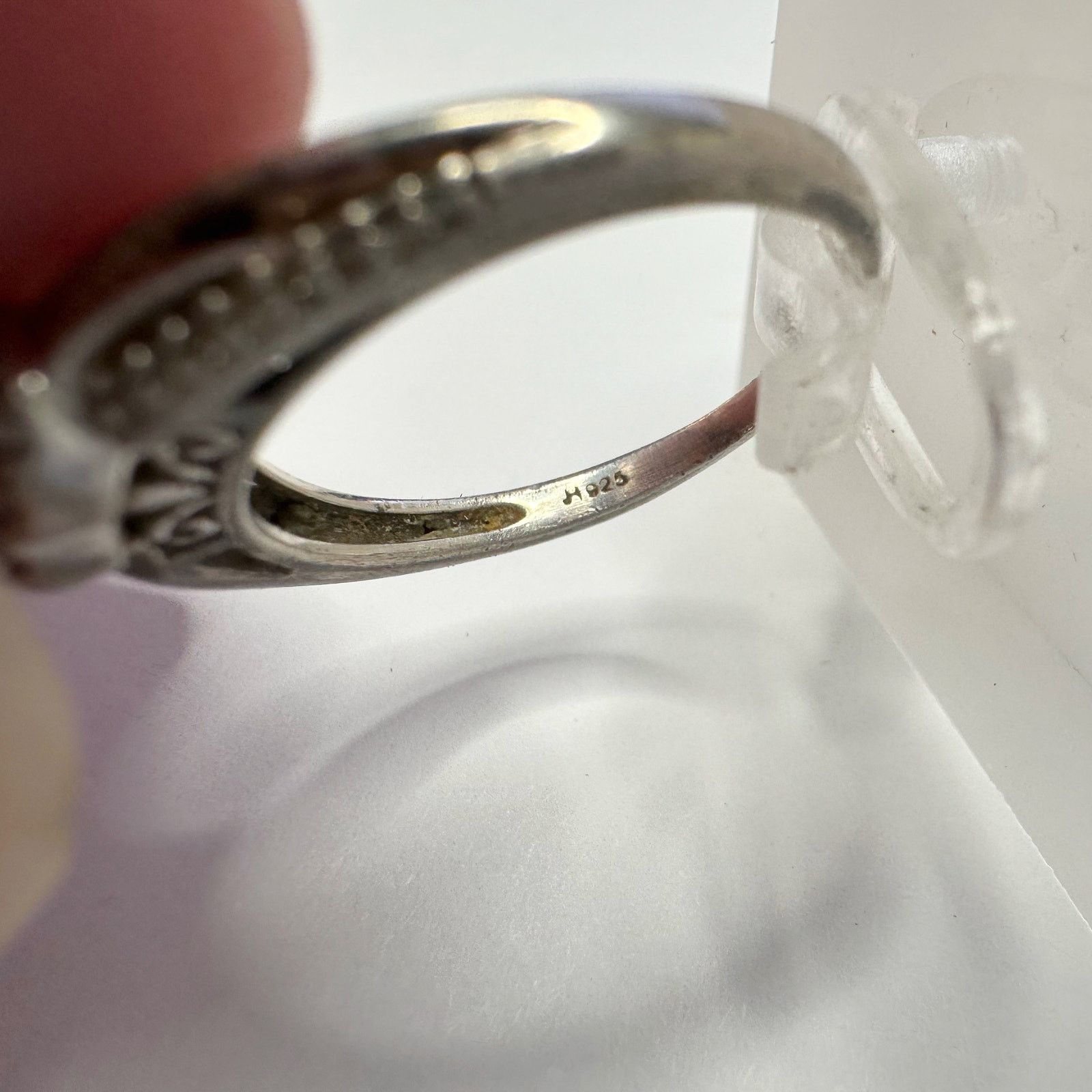 Other Pretty Sterling Silver Heart Ring with White Gemstones Sz 8 Size ONE SIZE - 12 Thumbnail