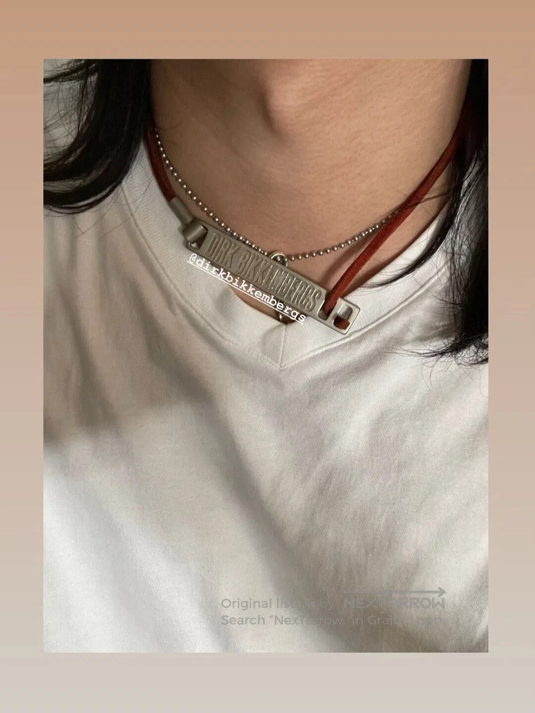 Dirk Bikkembergs Dirk Bikkembergs Early Leather Metal Necklace. Size ONE SIZE - 1 Thumbnail