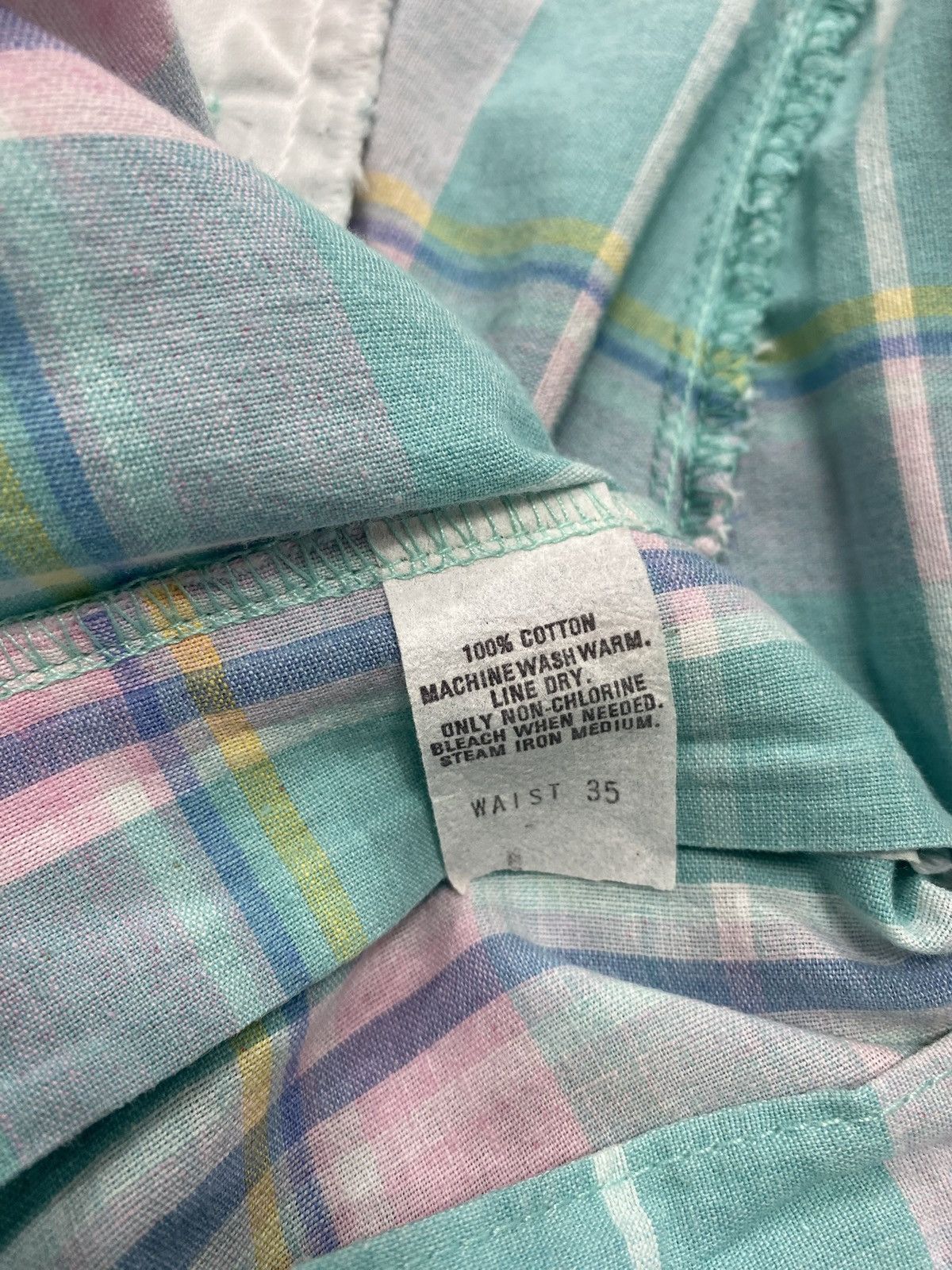 Polo Ralph Lauren 80’s Vintage Polo Ralph Lauren Pastel Plaid Shorts Size US 35 - 3 Thumbnail