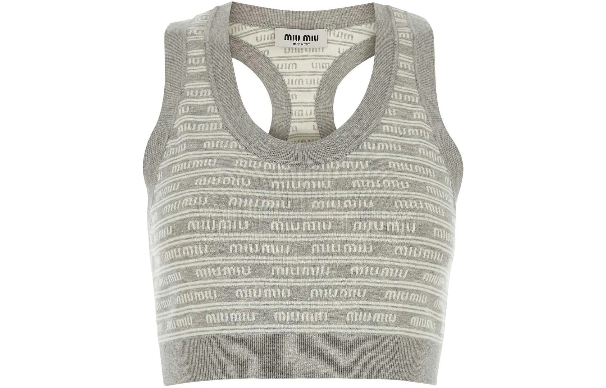 Miu Miu o1B3y1r0426 Tank Top in Grey Size L / US 10 / IT 46 - 1 Thumbnail