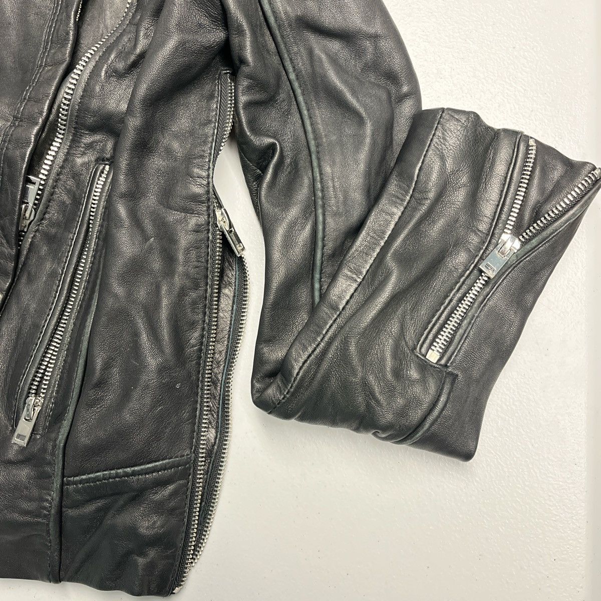Zara ZARA Authentic Leather Moto Jacket Size XS / US 0-2 / IT 36-38 - 4 Thumbnail