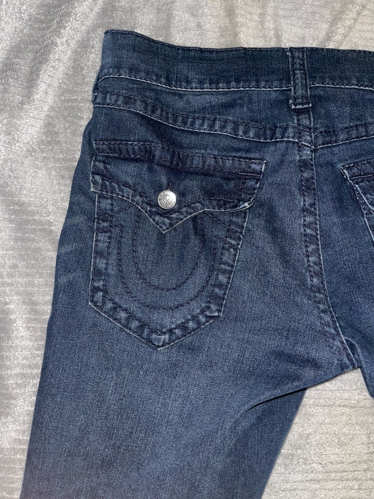True Religion True Religion Dark Blue Denim Jeans Double Stiched Size US 33 - 3 Thumbnail