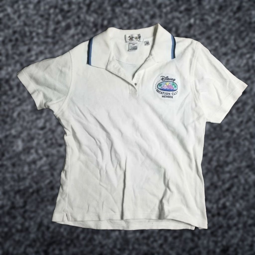 Disney Disney Vacation Club Member Embroidered Polo Shirt Womens S White Size S / US 4 / IT 40 - 1 Thumbnail
