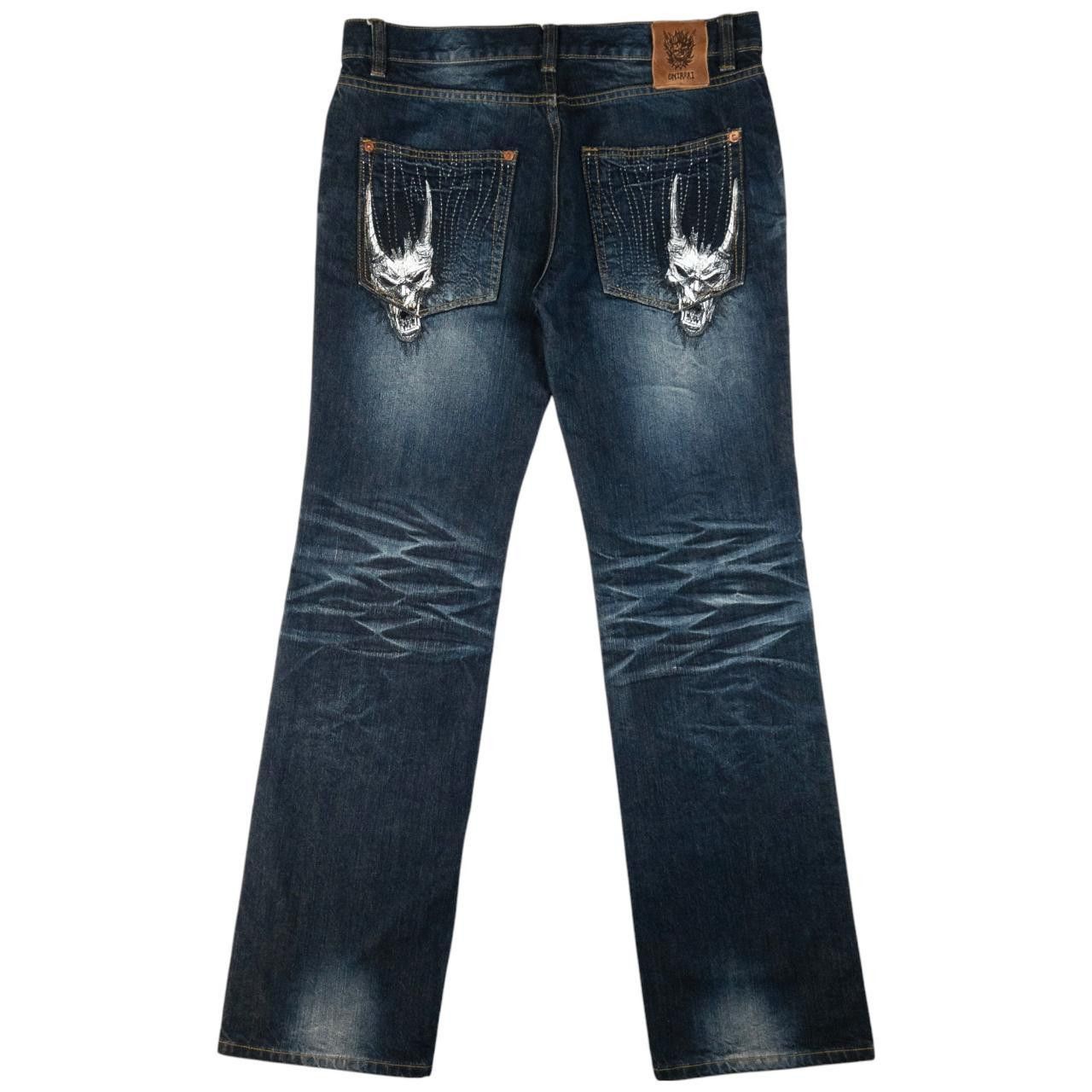 Vintage Oniarai Embroidered Monster Japanese Denim Jeans W35
