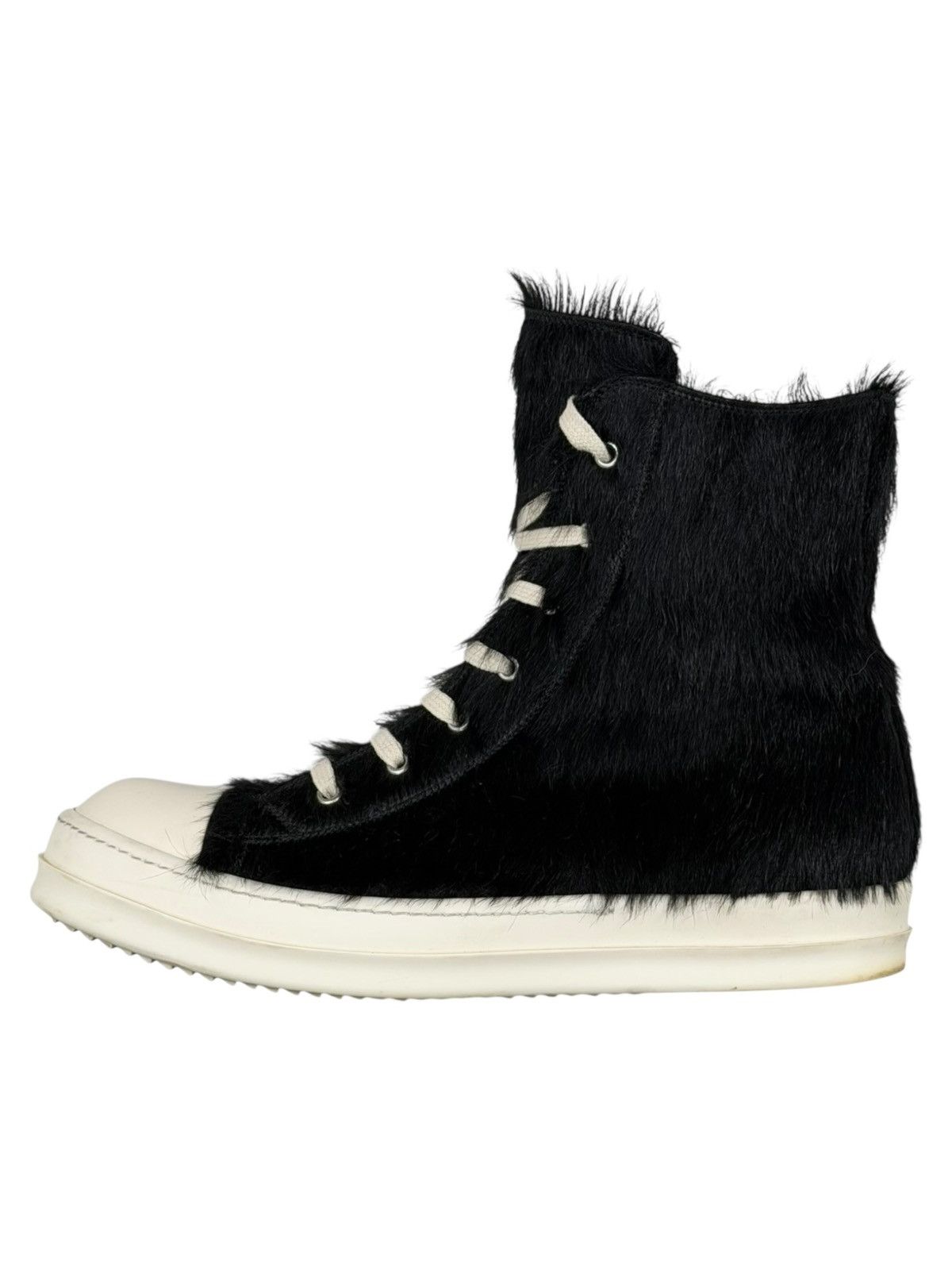 Rick Owens Rick Owens Black Calf Pony Hair Mainline Ramones Size US 12.5 / EU 45-46 - 4 Thumbnail