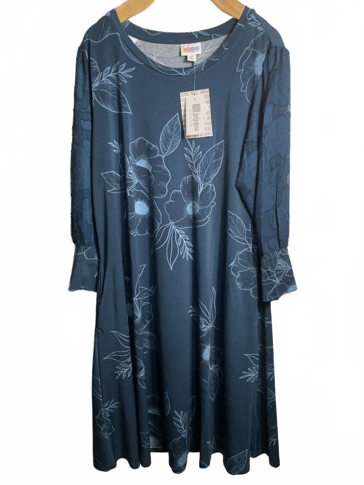 Other LuLaRoe Dress Women's Medium Blue Floral Boho New NWT Size M / US 6-8 / IT 42-44 - 5 Thumbnail