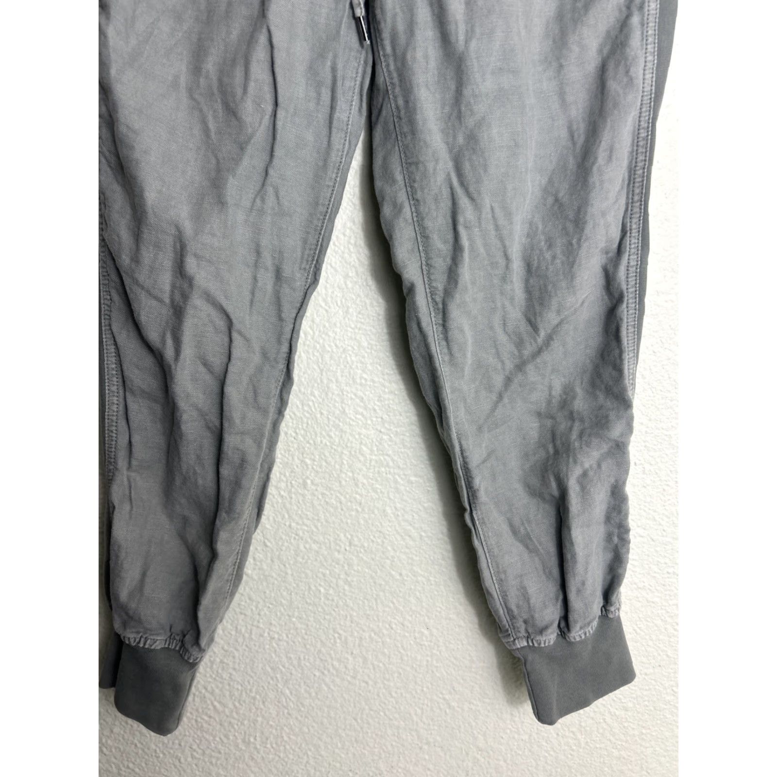 Gap VINTAGE Gap Womens Small Sage Green Linen Blend Ankle Joggers 28x26 Drawstring Size 28" / US 6 / IT 42 - 2 Thumbnail