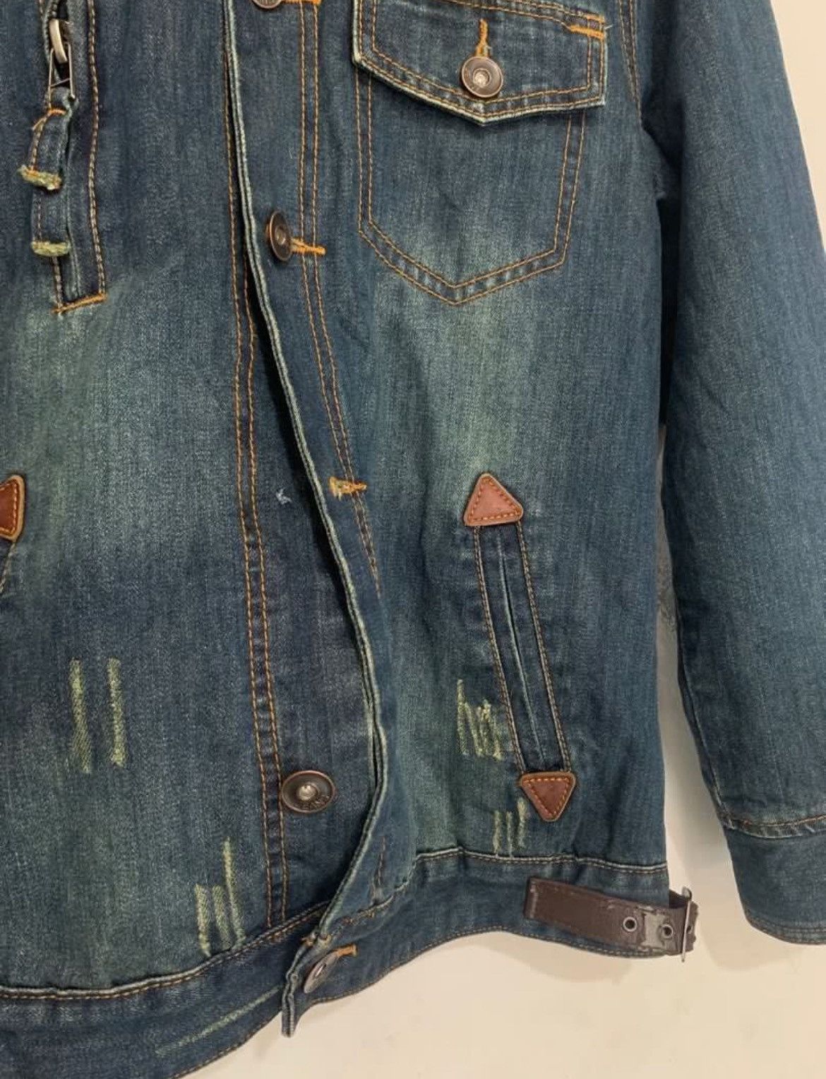 If Six Was Nine × Japanese Brand × Le Grande Bleu (L.G.B.) Distressed Denim Fur Jacket Size US M / EU 48-50 / 2 - 5 Thumbnail