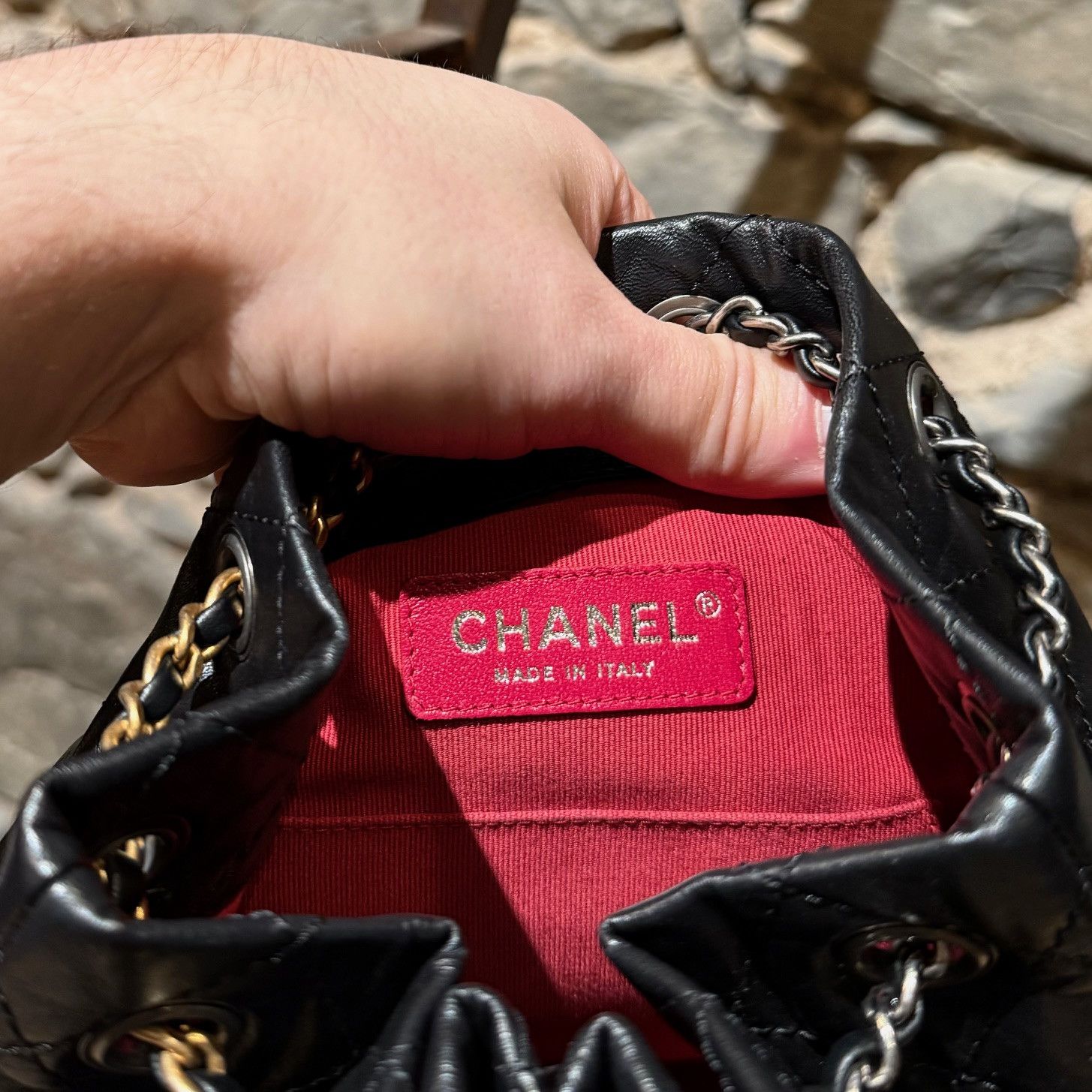 Chanel Chanel Black Lambskin Small Gabrielle Backpack Bag Size ONE SIZE - 11 Thumbnail