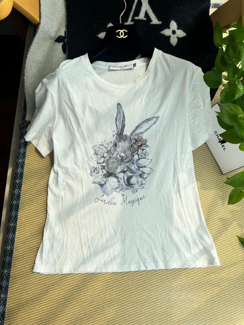 Dior Dior Rabbit-printed women's top with short sleeves Size M / US 6-8 / IT 42-44 - 1 Thumbnail