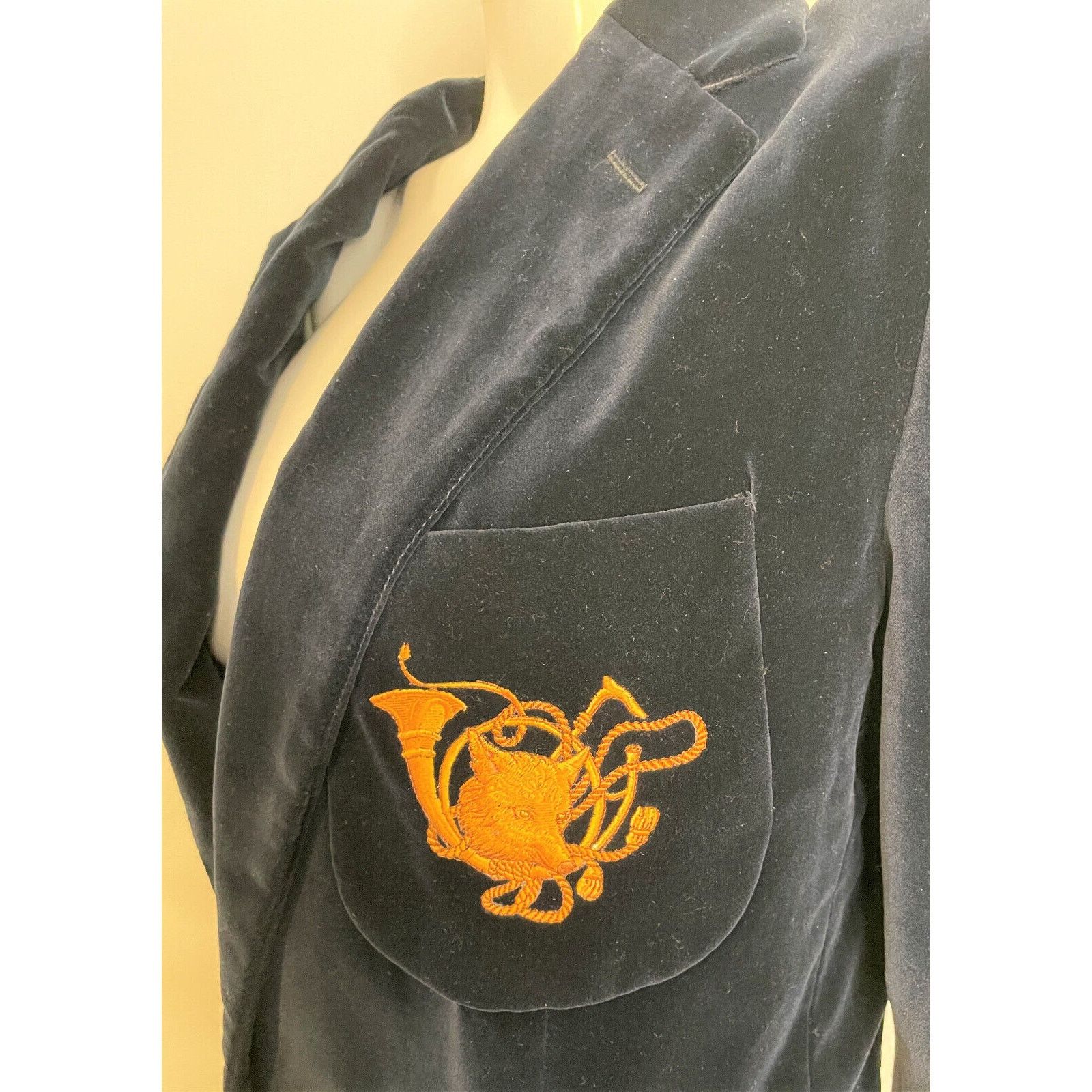 Ralph Lauren Ralph Lauren Blue Velvet Fox Crest Blazer Jacket Womens 10 Size L / US 10 / IT 46 - 4 Thumbnail