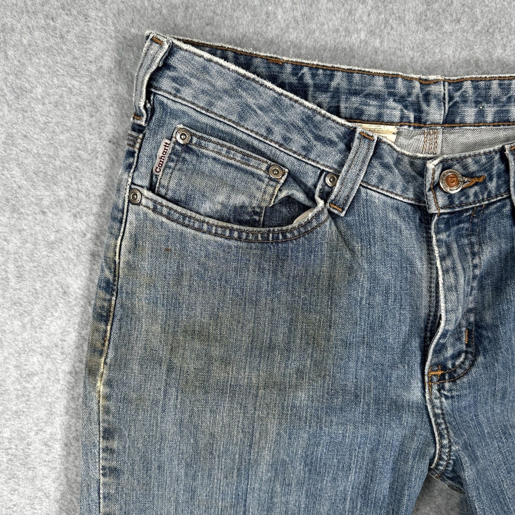 Carhartt Carhartt Jeans Womens 8x30 Blue Denim Traditional Straight Workwear Distressed Size 30" / US 8 / IT 44 - 3 Thumbnail