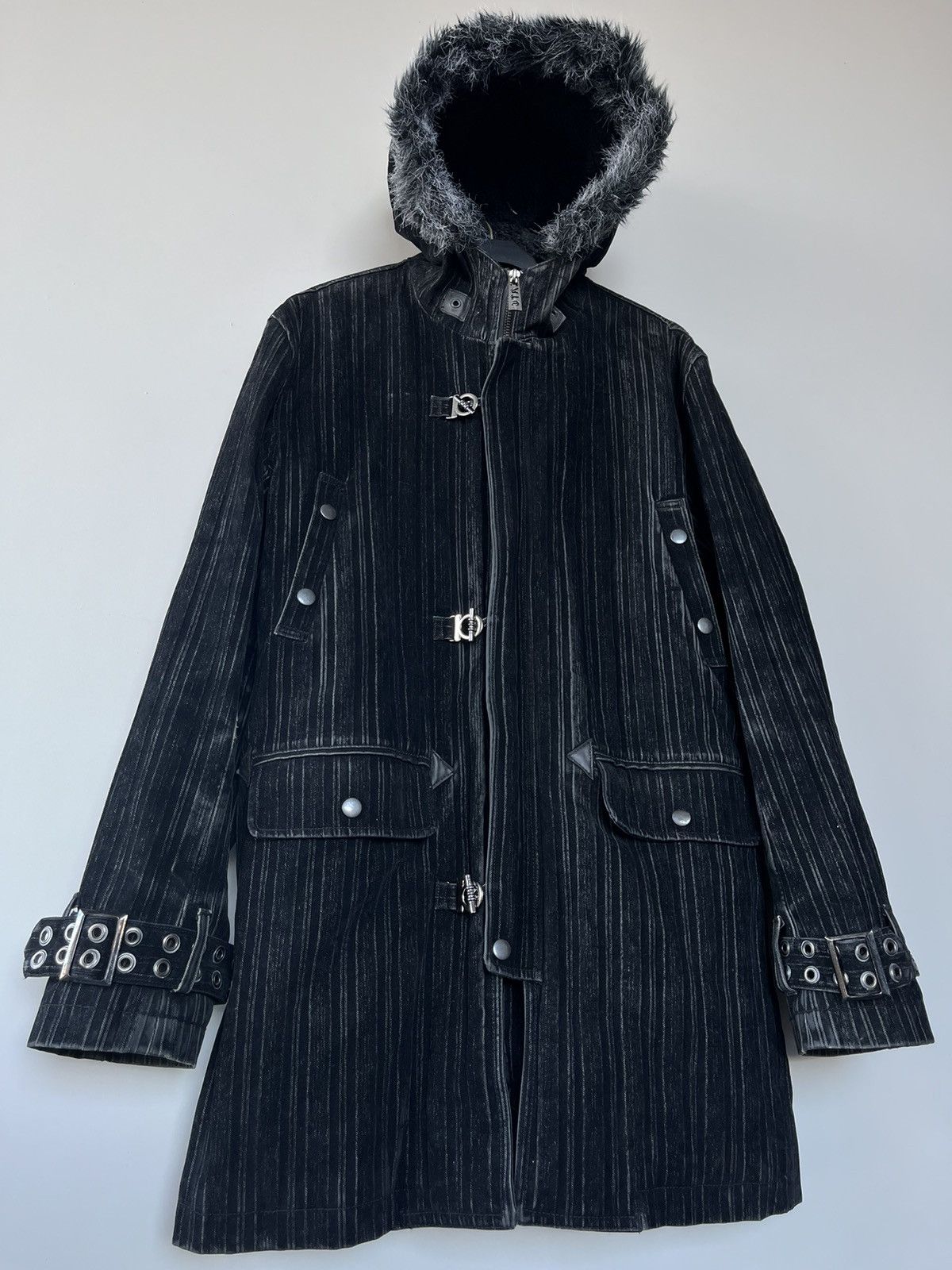 Pre-owned 14th Addiction X Kmrii Japanese In The Attic Fur Gothic Jacket Seditionaries Punk