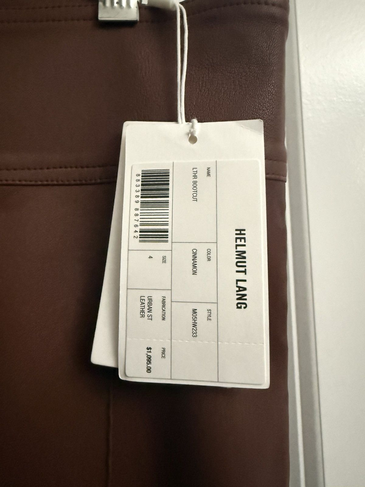 Helmut Lang helmet lang brown leather pants Size 27" / US 4 / IT 40 - 2 Thumbnail