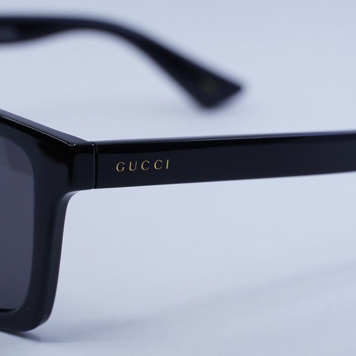 Gucci Gucci GG1582SK 001 Sunglasses Shiny Black Square Frame, Grey Size ONE SIZE - 4 Thumbnail