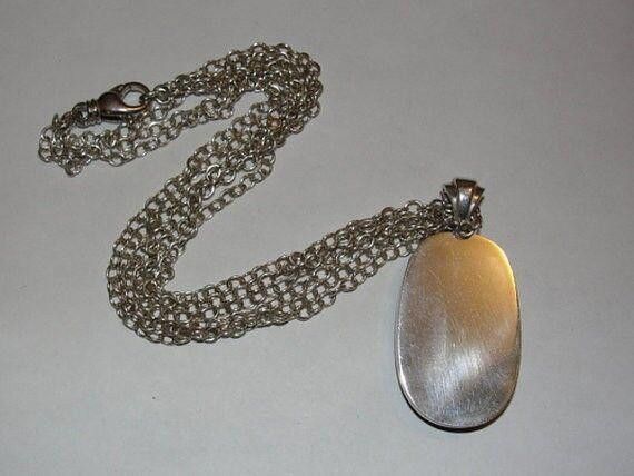 Designer Sterling Triple Strand Necklace with Blown Glass Pendant Size ONE SIZE - 4 Thumbnail