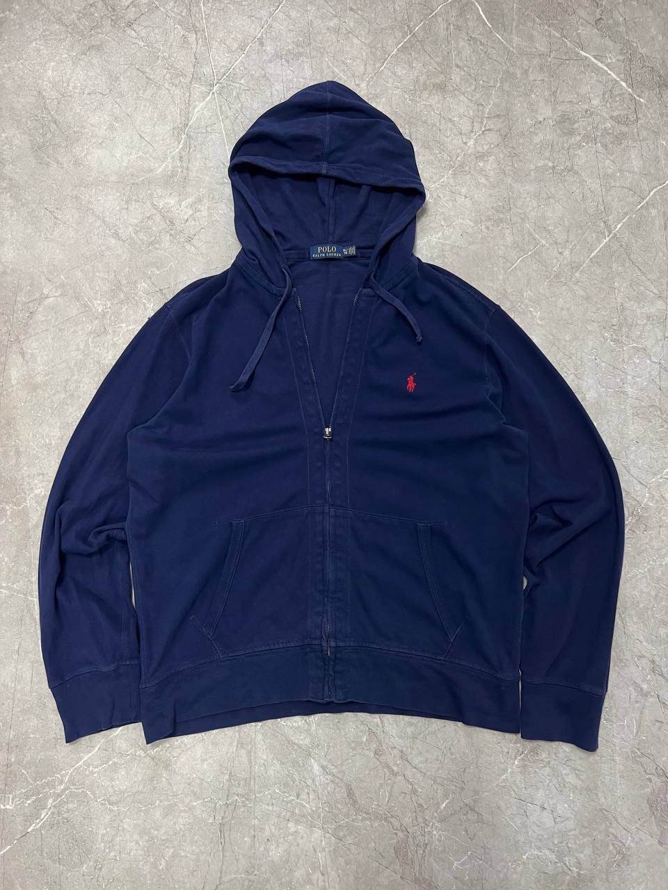 Polo Ralph Lauren Zip Up Hoodie Pony Sweatshirt Navy Blue XL