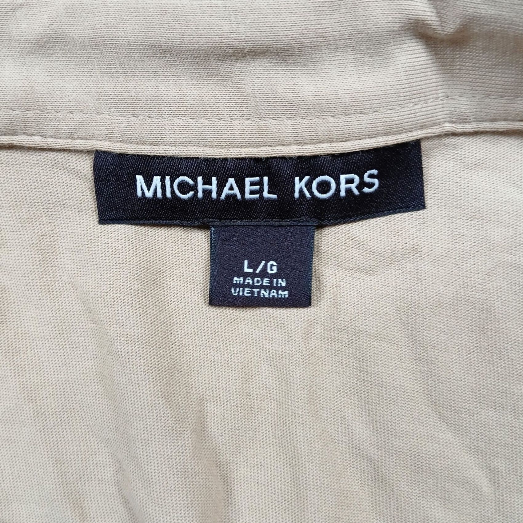 Michael Kors Michael Kors Polo Shirt Mens L Beige Embroidered MK Logo Short Sleeve Size US L / EU 52-54 / 3 - 4 Thumbnail