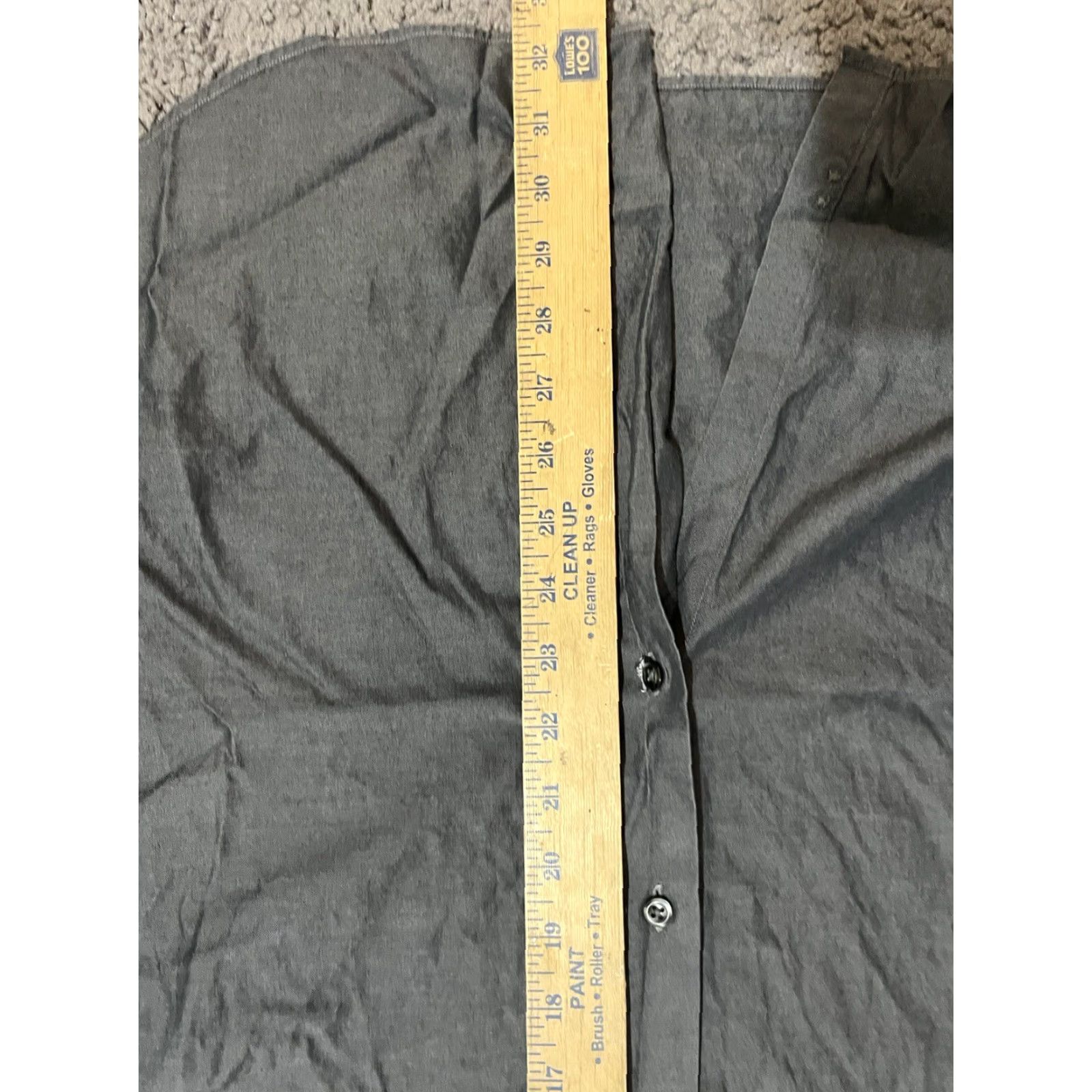 Alfani VINTAGE Alfani Shirt Mens Large Pinpoint Dark Gray Long Sleeve Button-Up 90s Mens Regular Size L Gray Size US L / EU 52-54 / 3 - 5 Thumbnail