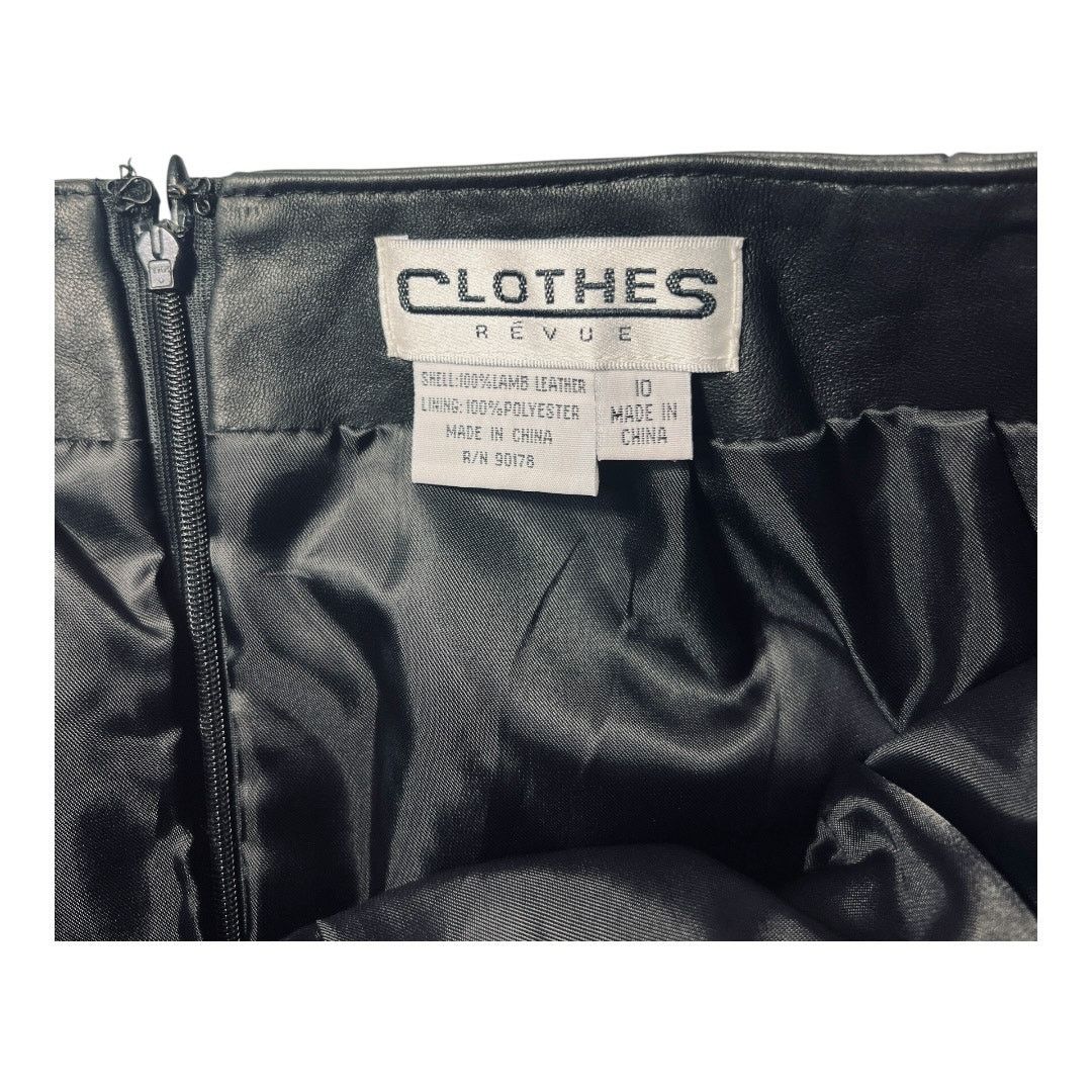 Vintage Vintage Lamb Leather Grommet Stud Pencil Skirt Black 10 Chic Size 32" / US 10 / IT 46 - 4 Thumbnail