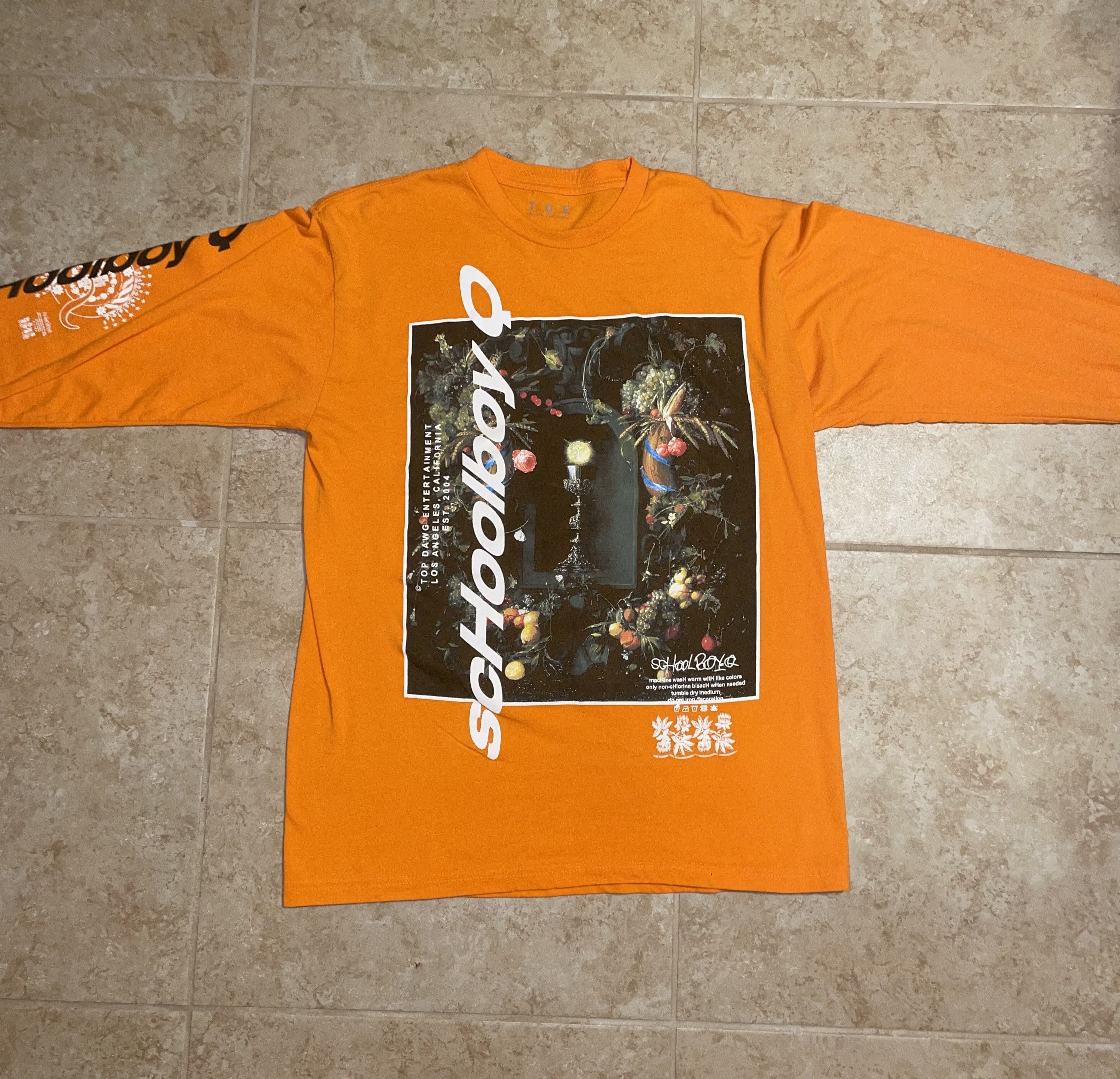 Gildan SchoolBoy Q Champions Tour TDE Orange Long Sleeve Merch Size US L / EU 52-54 / 3 - 1 Thumbnail