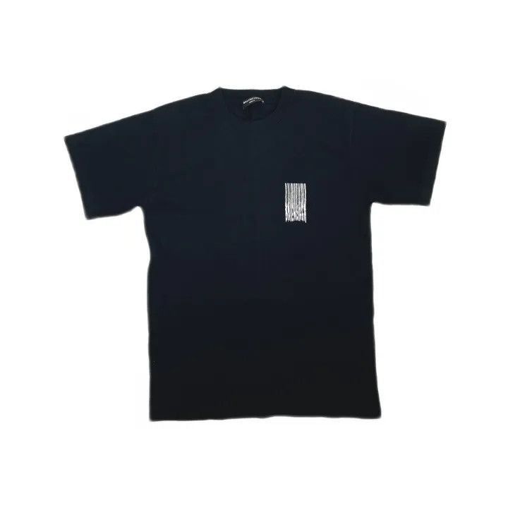Balenciaga Balenciaga Black Printed Cotton T-Shirt 0079-2507 Size L / US 10 / IT 46 - 2 Thumbnail
