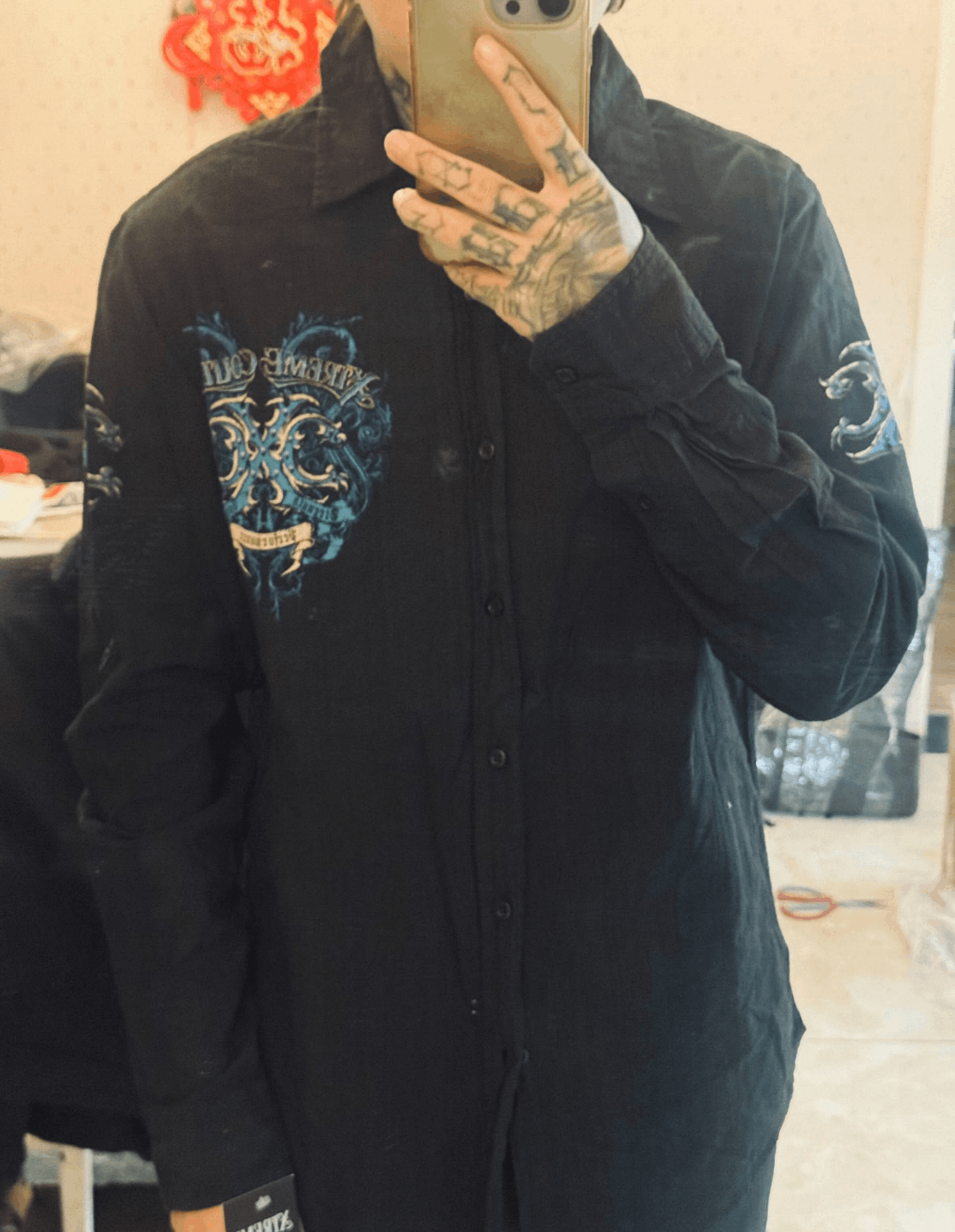 Affliction xtreme couture affliction style print shirt Size US M / EU 48-50 / 2 - 2 Thumbnail