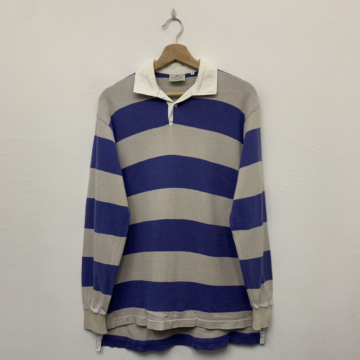 Vintage French St Athletics Striped Rugby Shirt Size US M / EU 48-50 / 2 - 1 Thumbnail