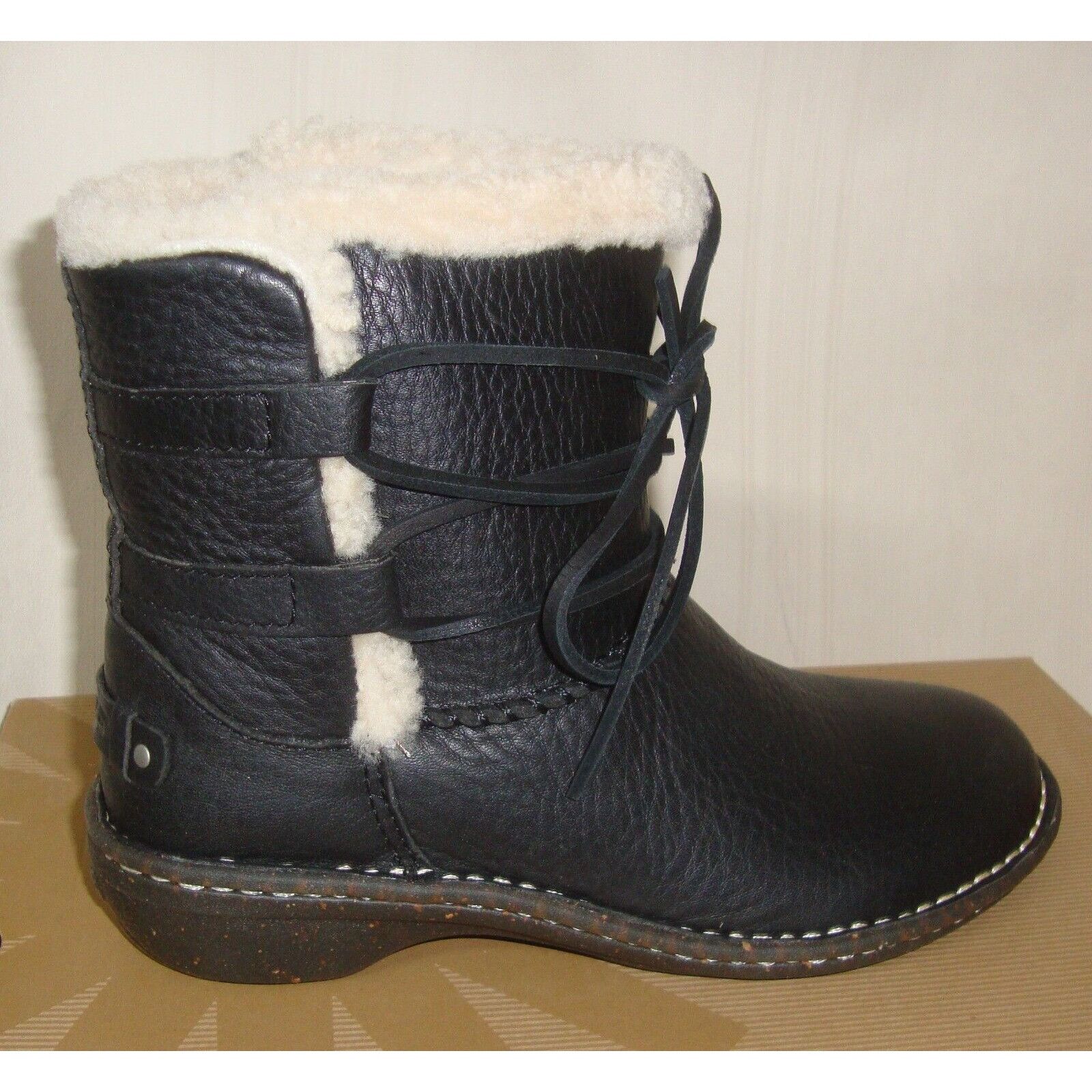 Ugg UGG Australia Rianne Black Leather Lace Up Boots Women's Siz Size US 5 / IT 35 - 2 Thumbnail
