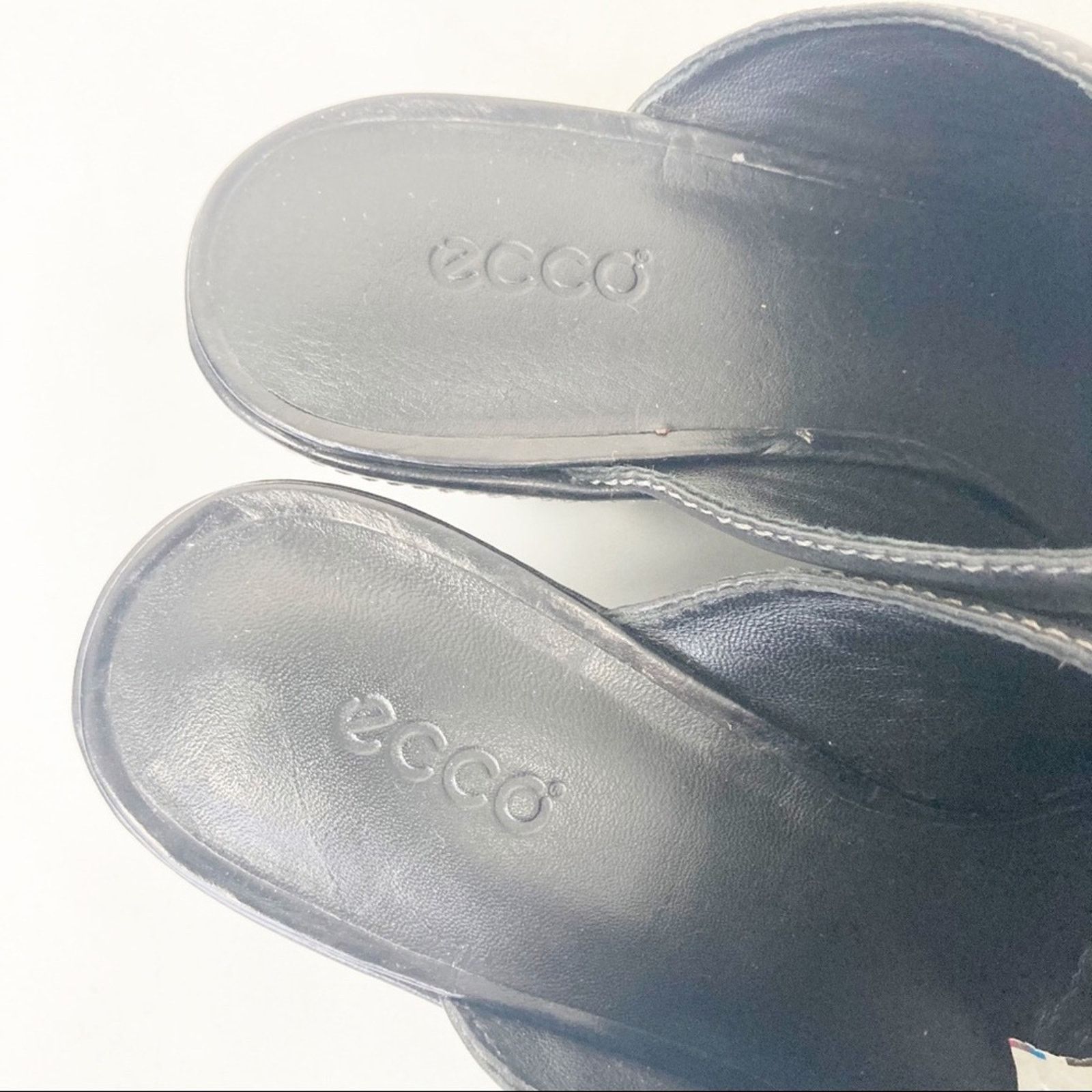 Ecco Ecco Black Leather Slip On Heel Clogs Sz 7.5 Size US 7.5 / IT 37.5 - 7 Thumbnail