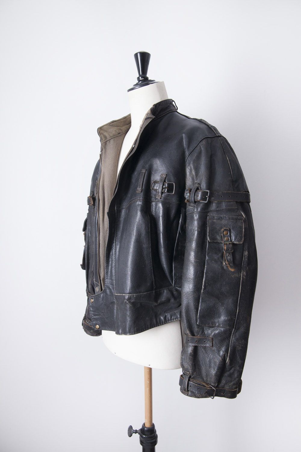 Vintage Vintage 1930's leather ordonnansjacka / swedish moto jacket Size US M / EU 48-50 / 2 - 4 Thumbnail