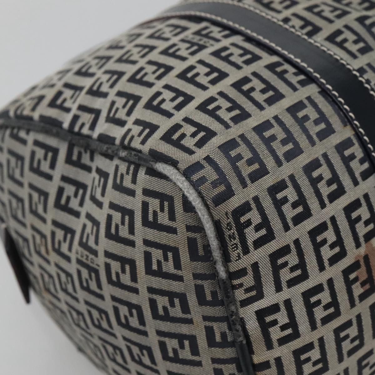 Fendi FENDI Zucchino Canvas Boston Bag Navy Silver Size ONE SIZE - 11 Thumbnail